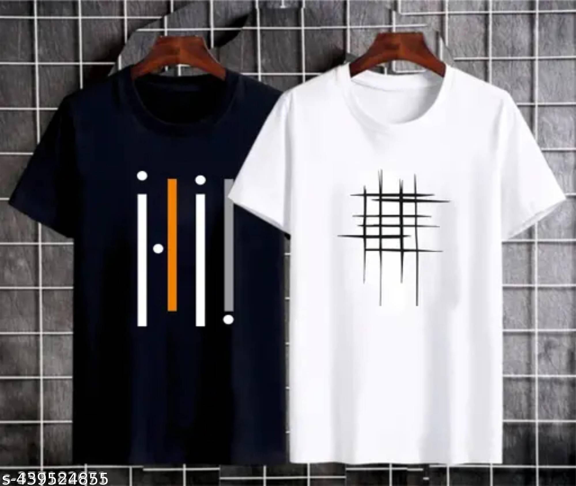     			TREND SKY Polyester Regular Fit Printed Half Sleeves Men's Round T-Shirt - Multicolor ( Pack of 2 )