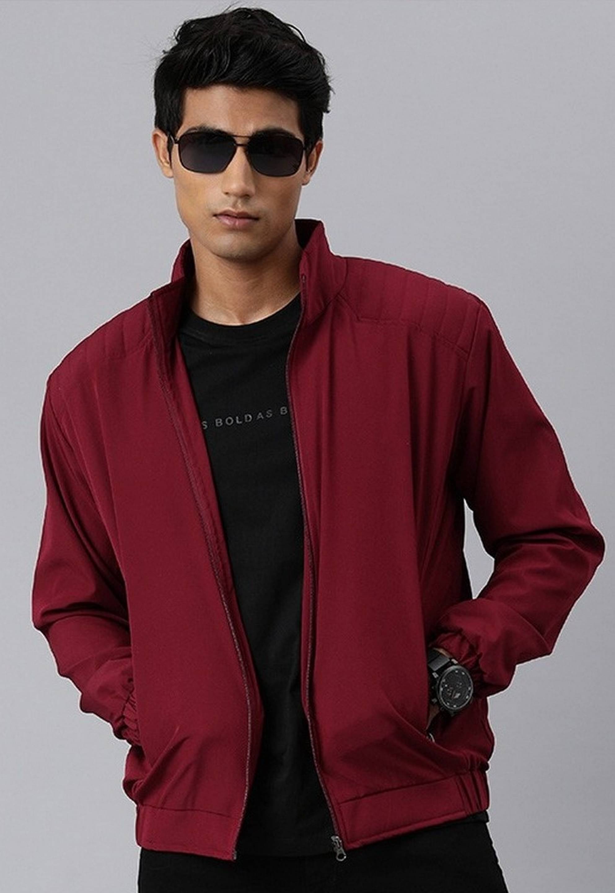     			VOXATI Polyester Men's Windcheater Jacket - Maroon ( Pack of 1 )