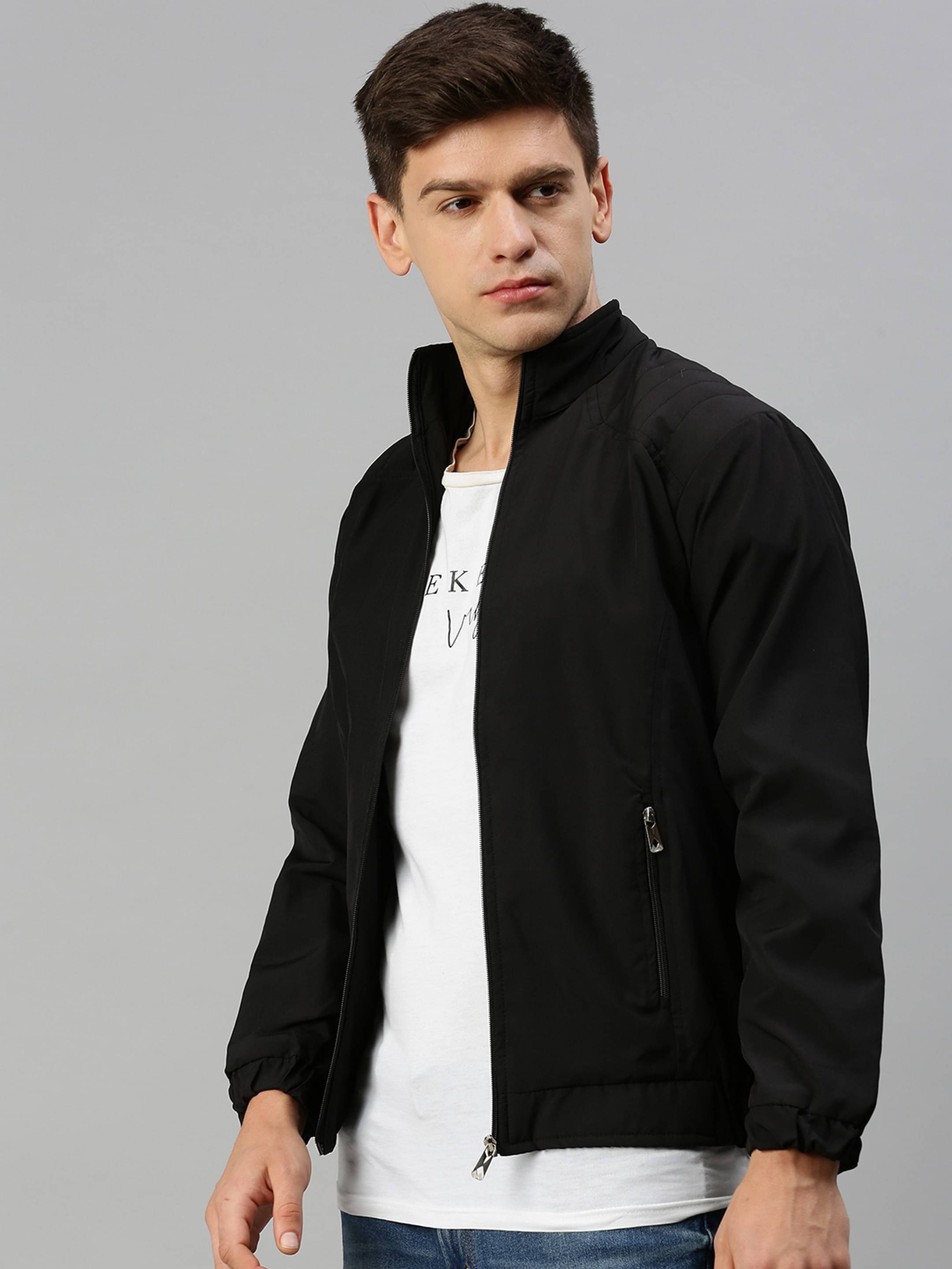     			VOXATI Polyester Men's Windcheater Jacket - Black ( Pack of 1 )