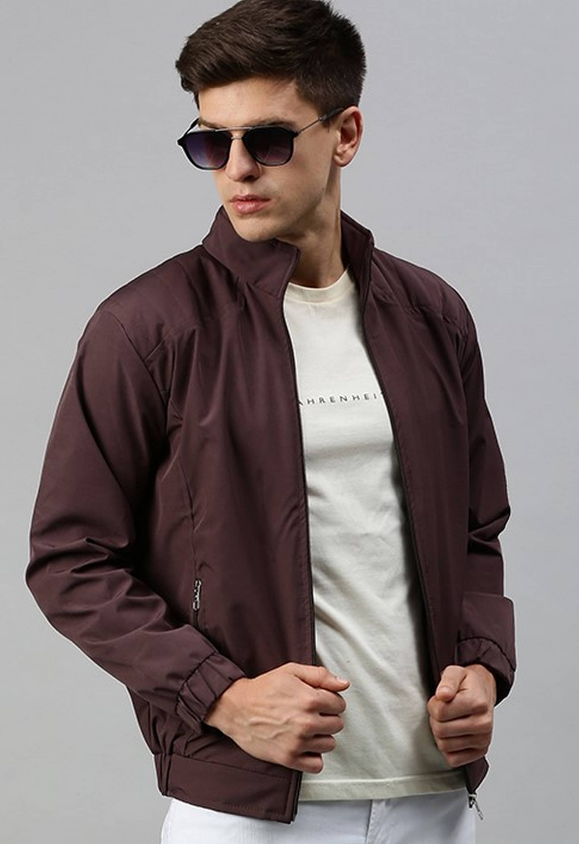     			VOXATI Polyester Men's Windcheater Jacket - Brown ( Pack of 1 )