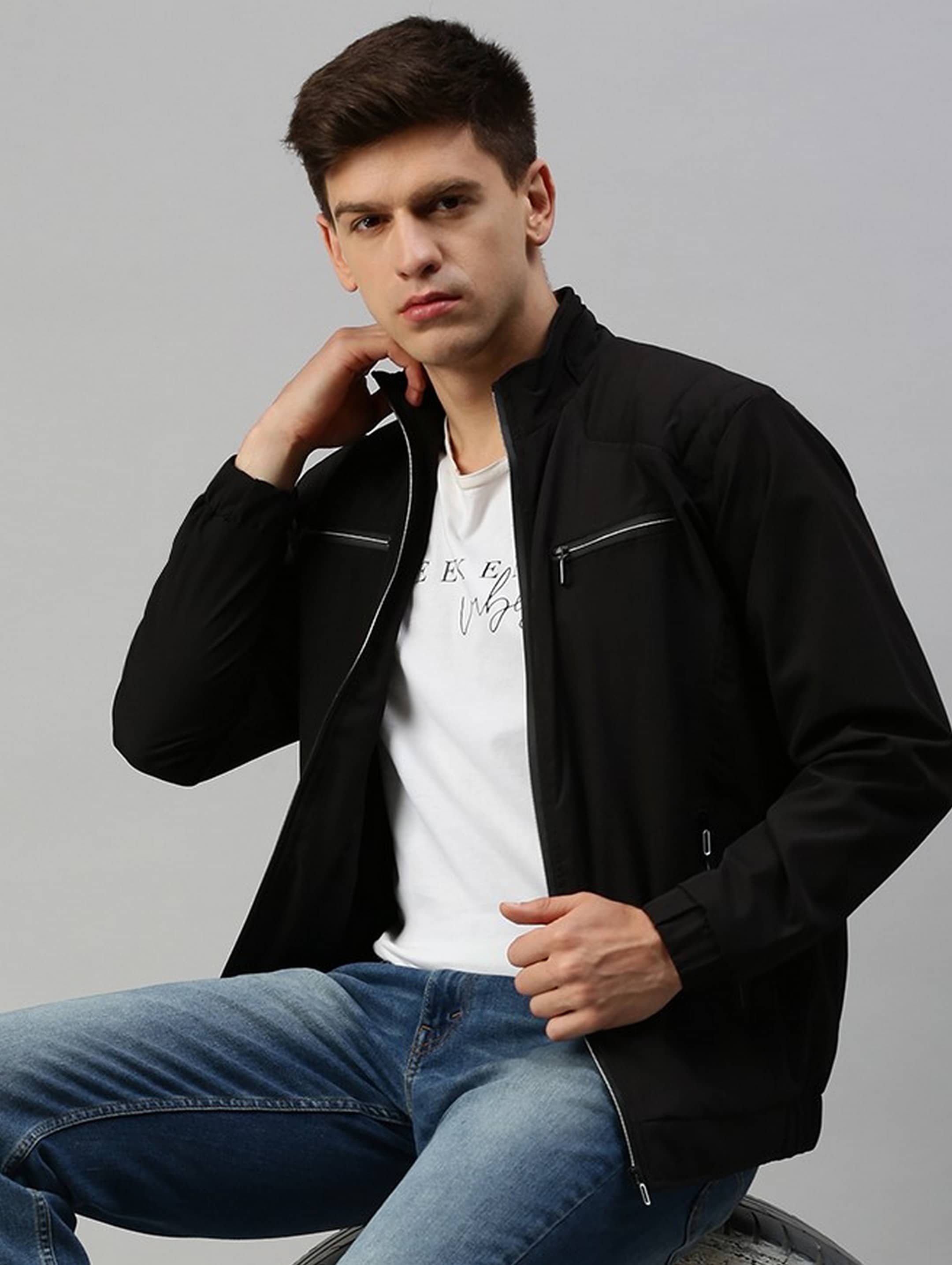 VOXATI Polyester Men's Windcheater Jacket - Black ( Pack of 1 )