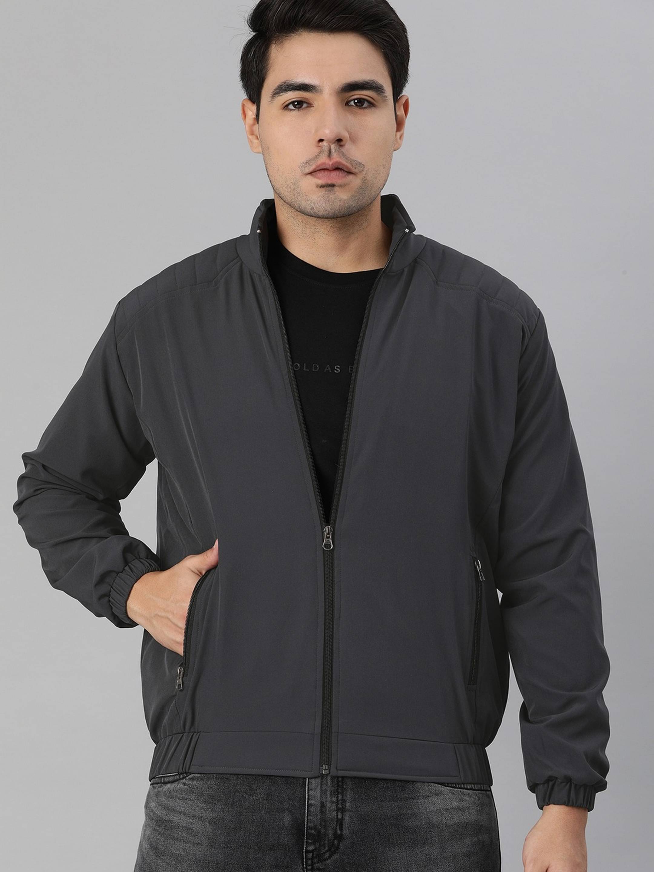 VOXATI Polyester Men's Windcheater Jacket - Grey ( Pack of 1 ) VOXATI Polyester Men's Windcheater Jacket - Grey ( Pack of 1 )