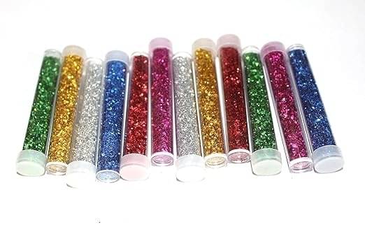    			freedy Pack of 12 Premium Glitter Sparkle Powder/Dust (Assorted Colours) for Arts and Crafts, Scrapbooking, Paper Decorations and Other Activities