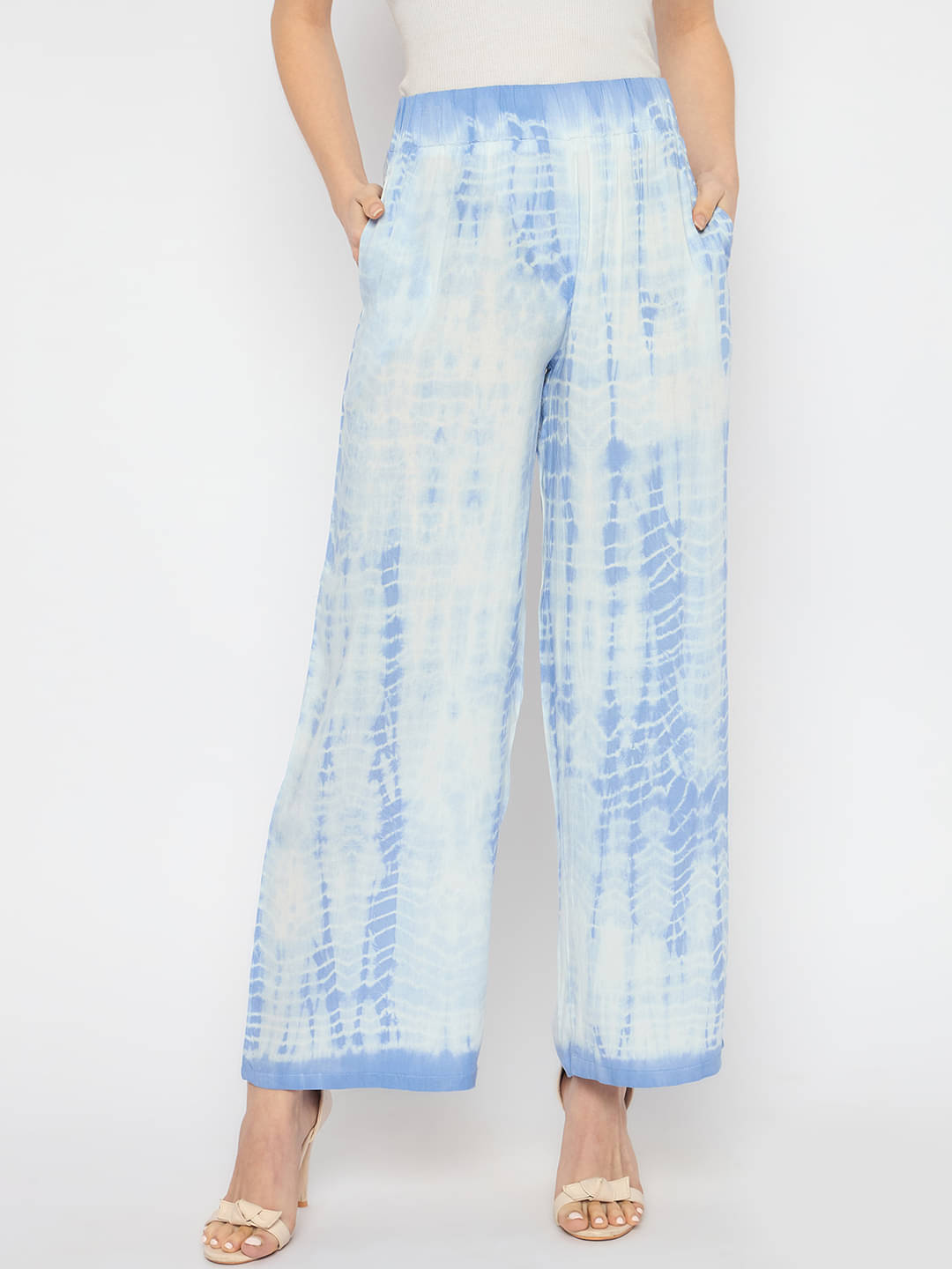     			novio Pack of 1 Modal Wide leg Women's Palazzos ( Light Blue )