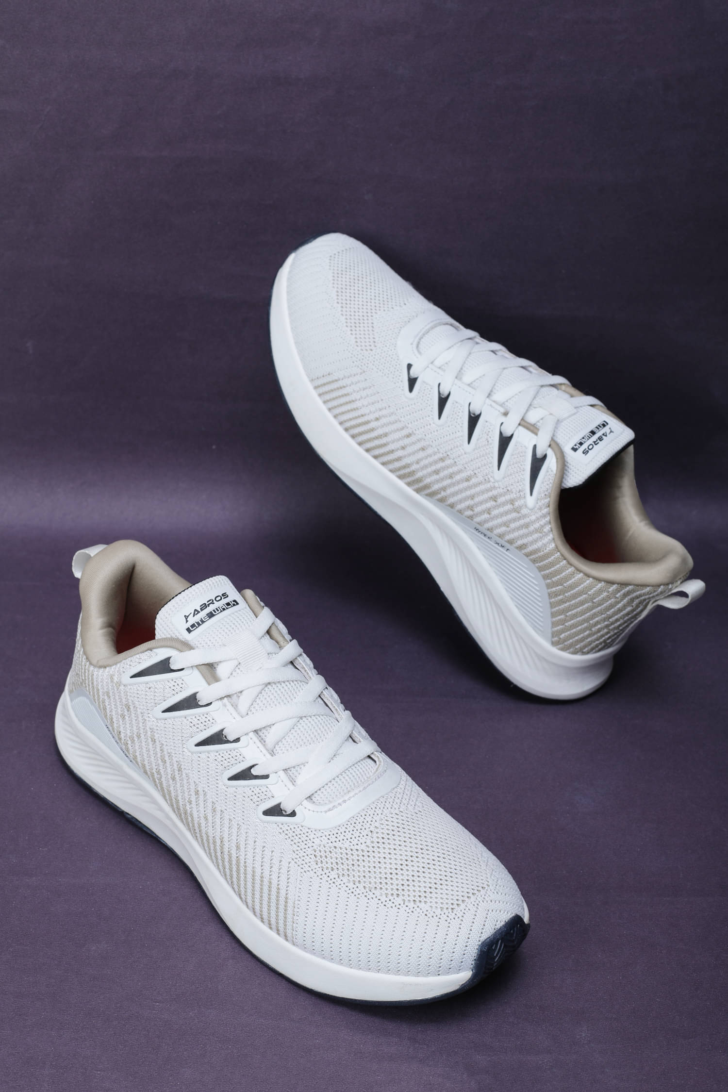     			Abros Light Grey Men's Sports Running Shoes