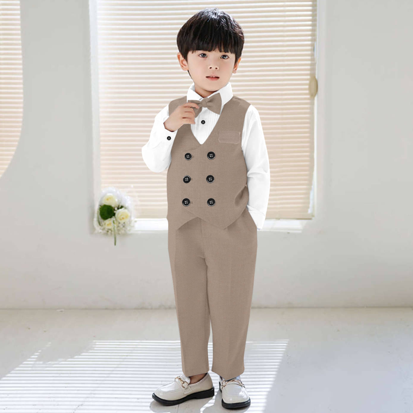     			BELIEVED WORTH'S Pack of 1 Baby Boys Lycra Shirt & Pants Set ( Khaki )