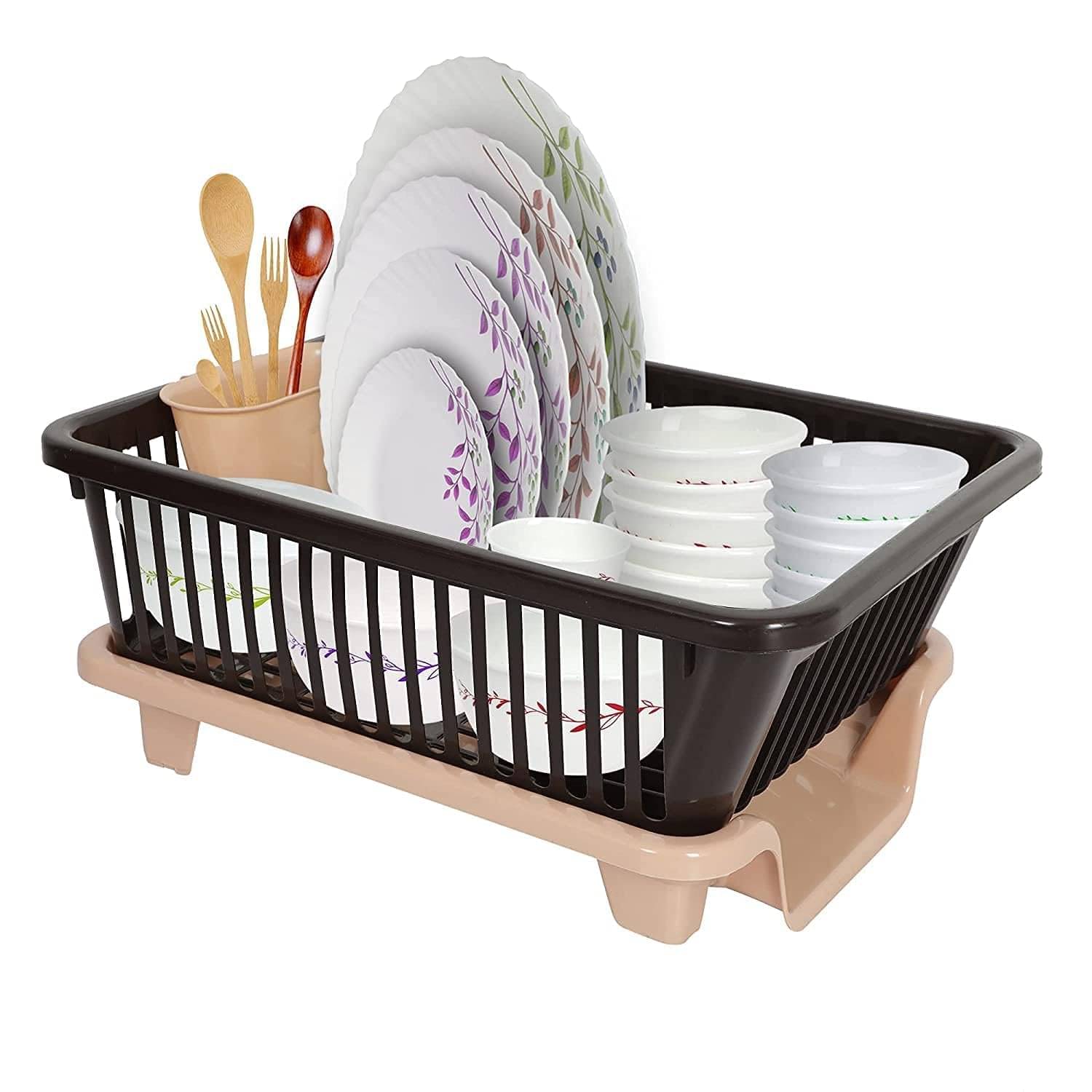     			BRANZY Brown Plastic Storage Racks ( Pack of 1 )