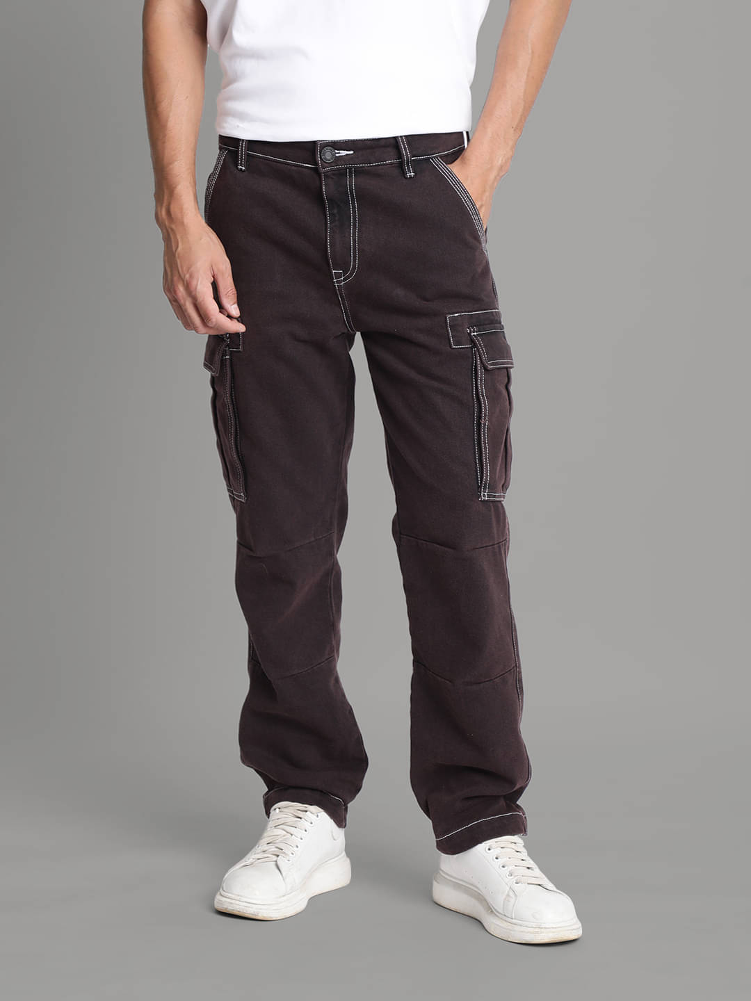Bene Kleed Relaxed Basic Men's Jeans - Brown ( Pack of 1 ) Bene Kleed Relaxed Basic Men's Jeans - Brown ( Pack of 1 )