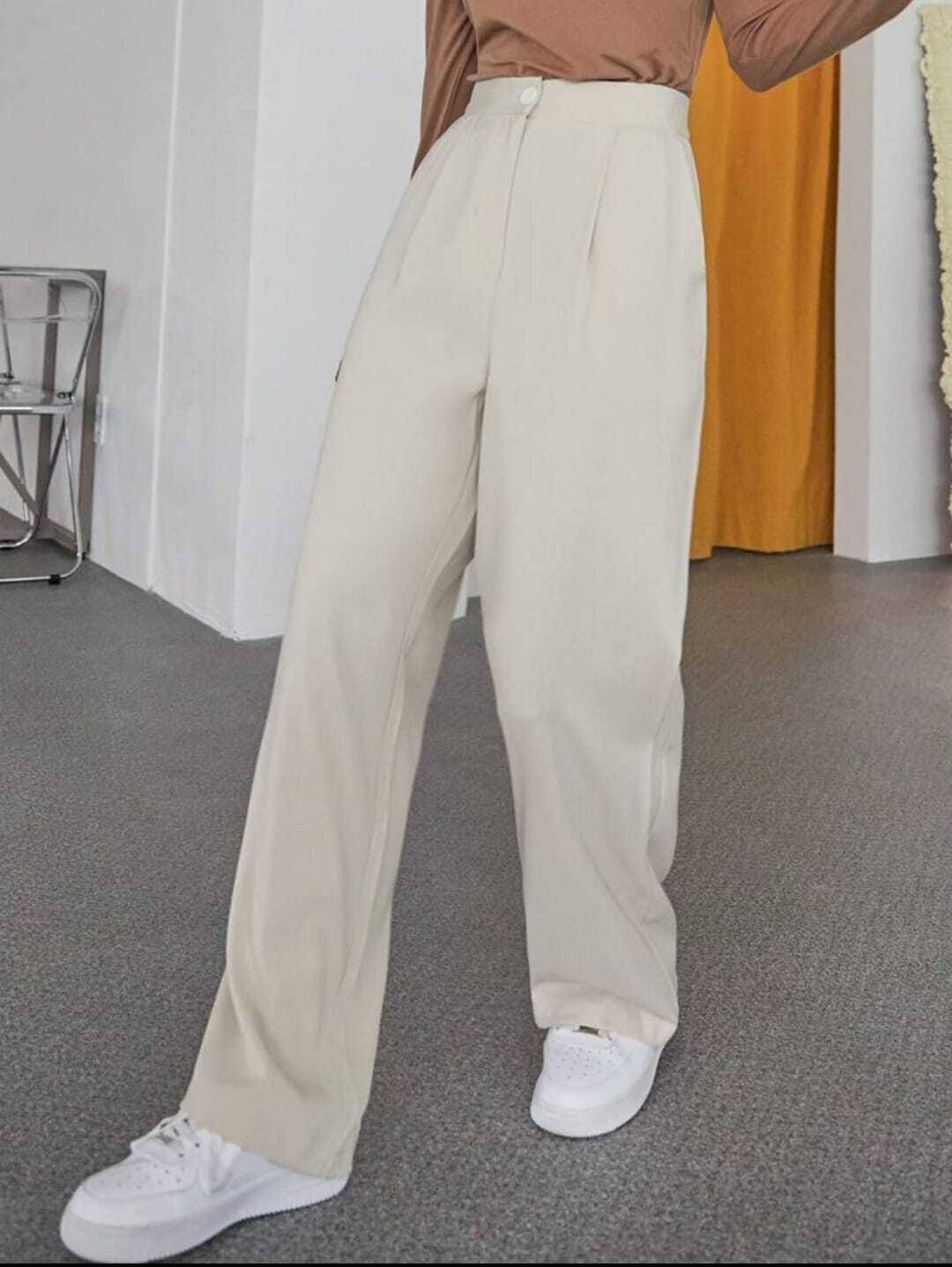     			Broadstar Pack of 1 Polyester Baggy Women's Casual Pants ( Beige )