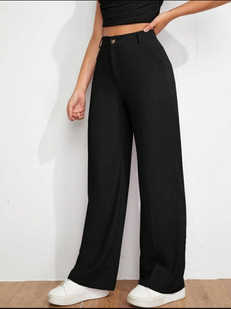 Broadstar Pack of 1 Polyester Straight Women's Casual Pants ( Black ) - Trousers | Buy online on ZillyBuy