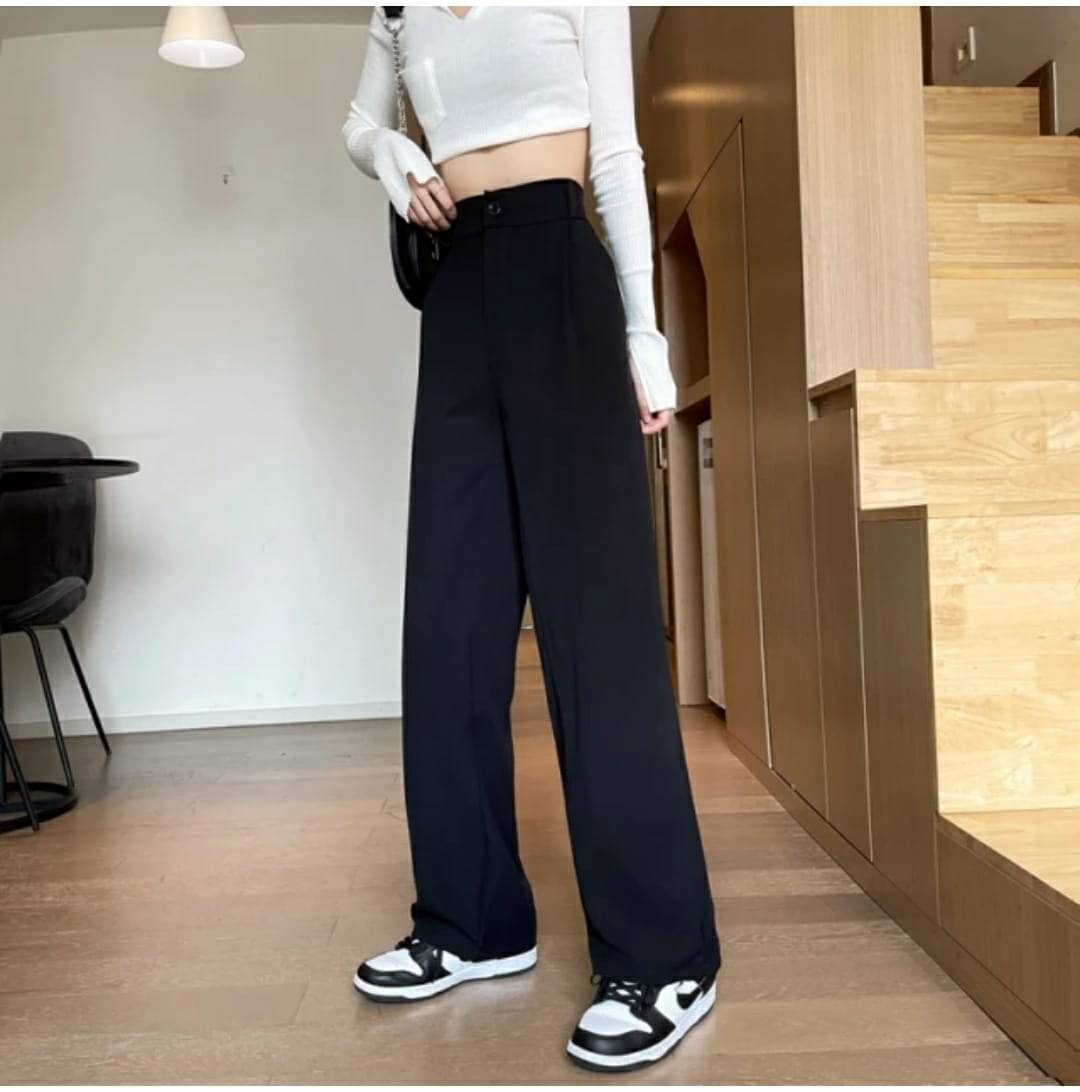     			Broadstar Pack of 1 Polyester Straight Women's Casual Pants ( Black )