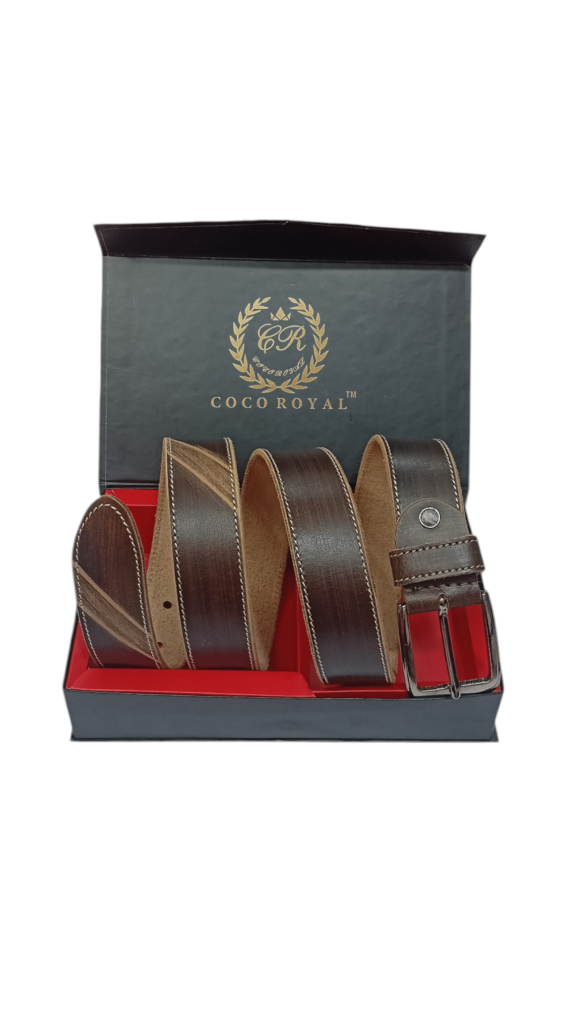 COCO ROYAL - Dark Brown 100% Leather Men's Casual Belt ( Pack of 1 ) COCO ROYAL - Dark Brown 100% Leather Men's Casual Belt ( Pack of 1 )