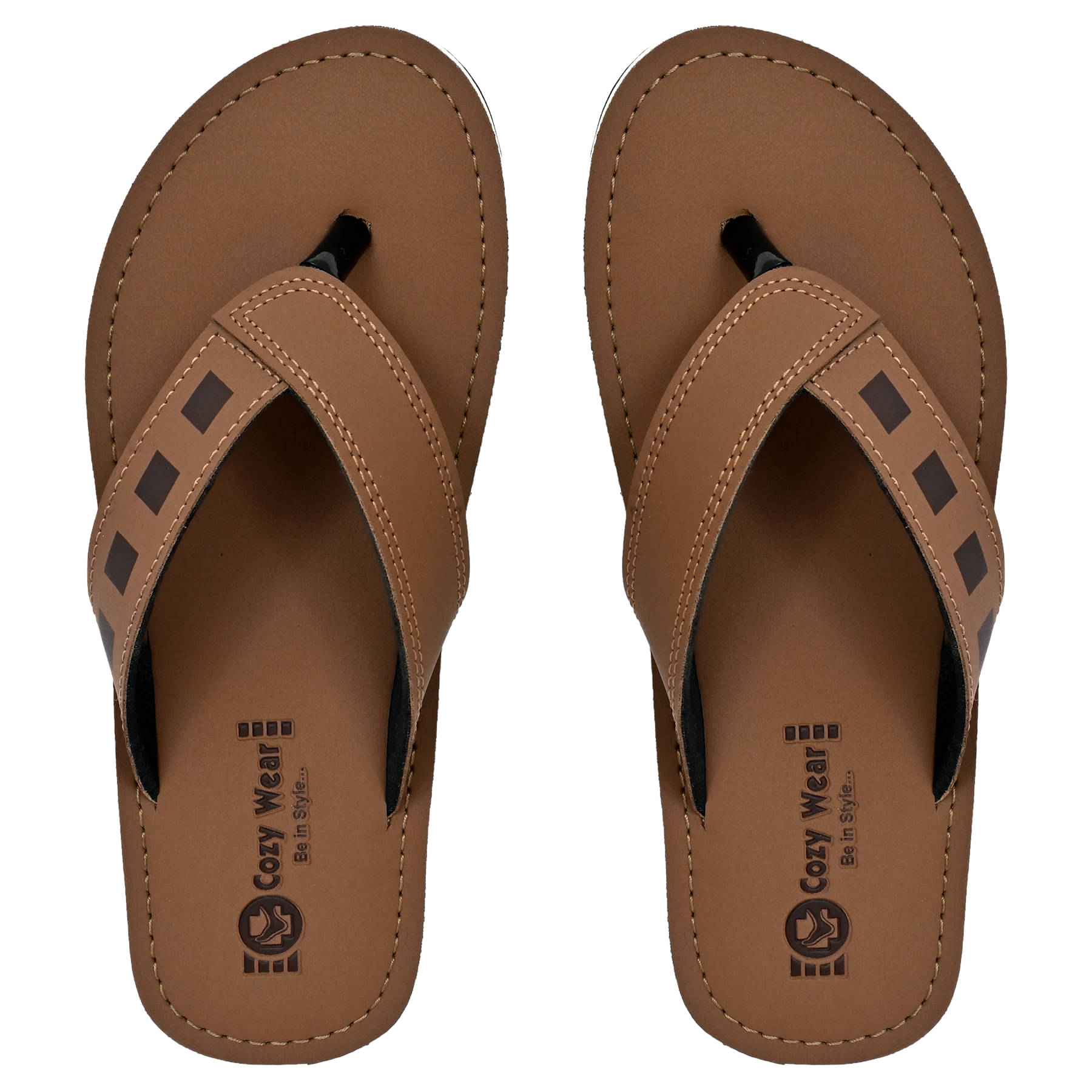     			Cozy Wear Brown Men's Thong Flip Flop