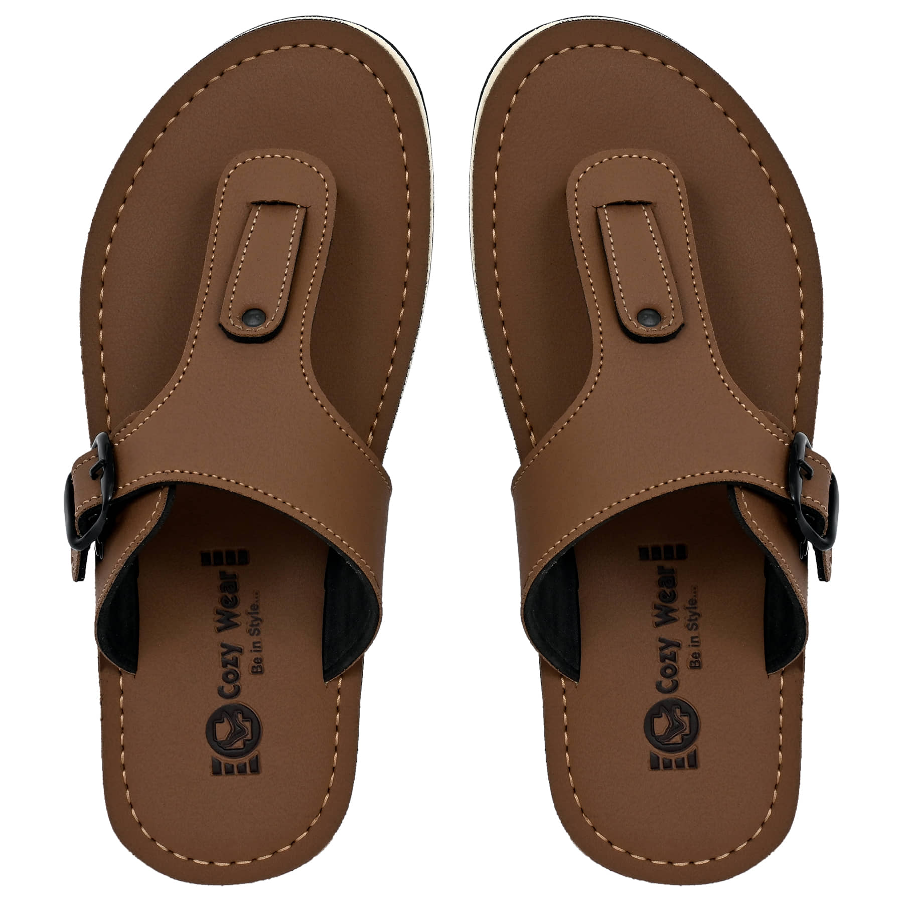 Cozy Wear Brown Men's Thong Flip Flop