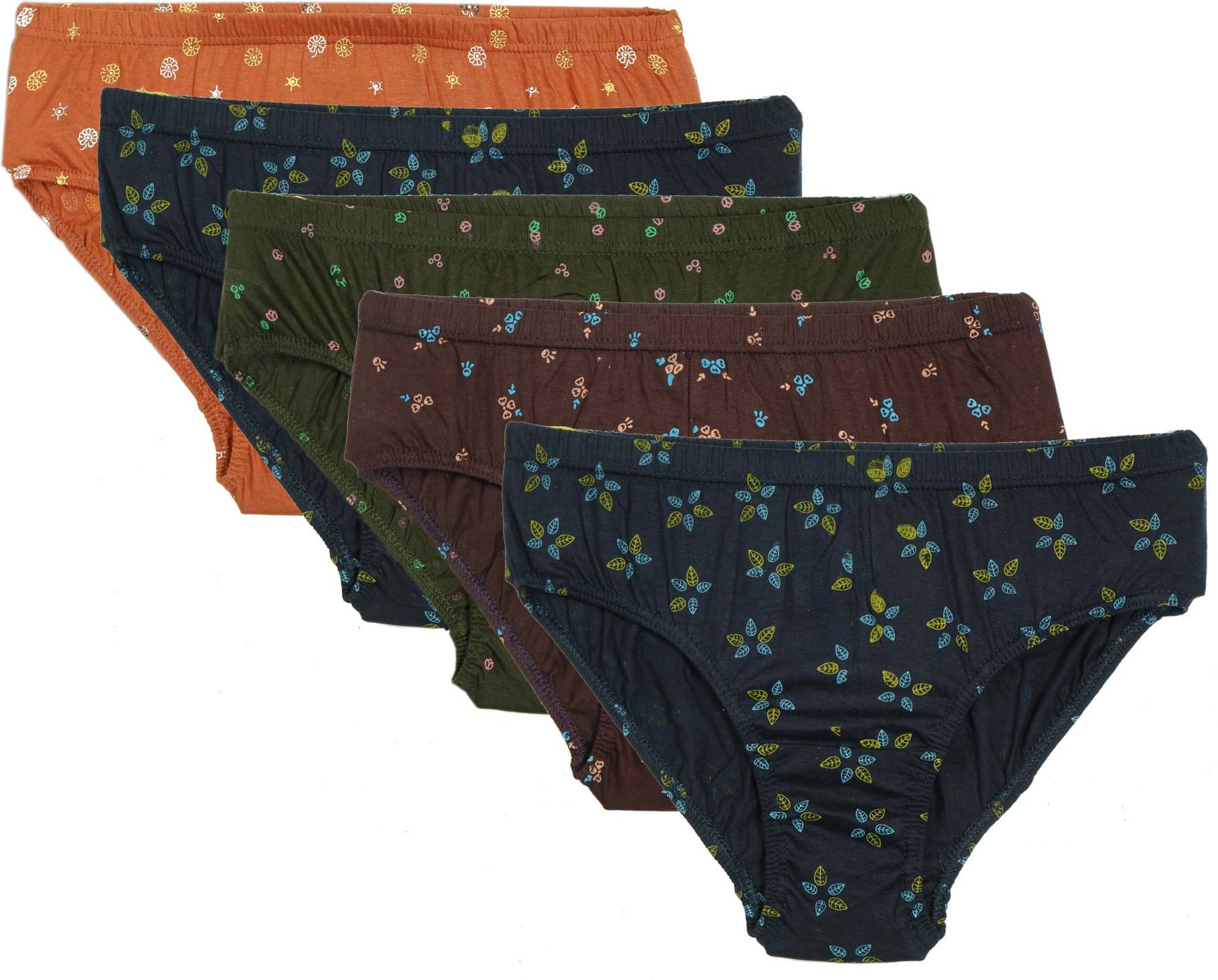     			D1 DIFFERENT ONE Pack of 5 Cotton Hipster For Women ( Multi Color )