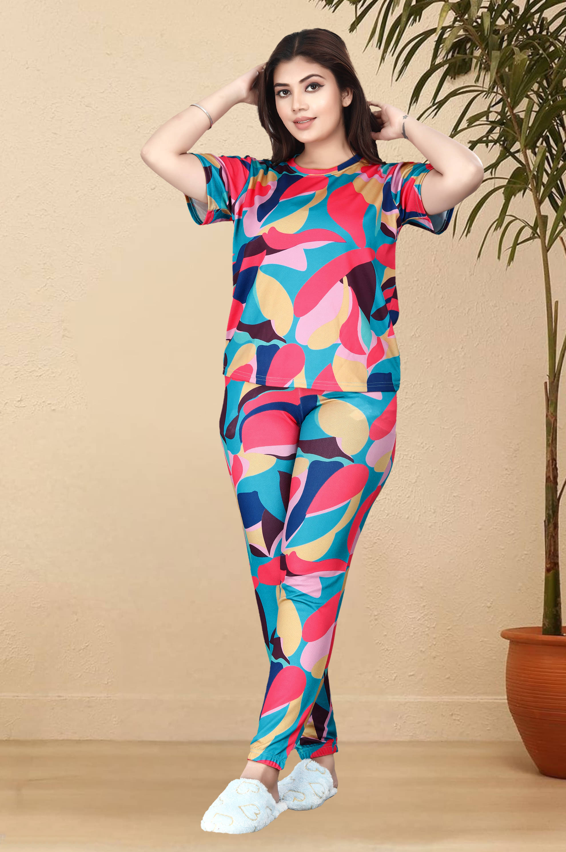     			DTR FASHION Multi Cotton Blend Striped Tracksuit - Pack of 1