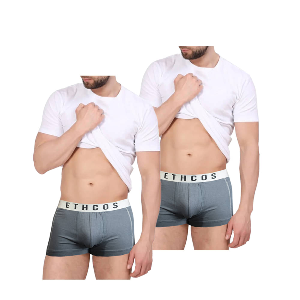 ETHCOS Pack of 2 Modal Trunks For Men's ( Grey ) ETHCOS Pack of 2 Modal Trunks For Men's ( Grey )