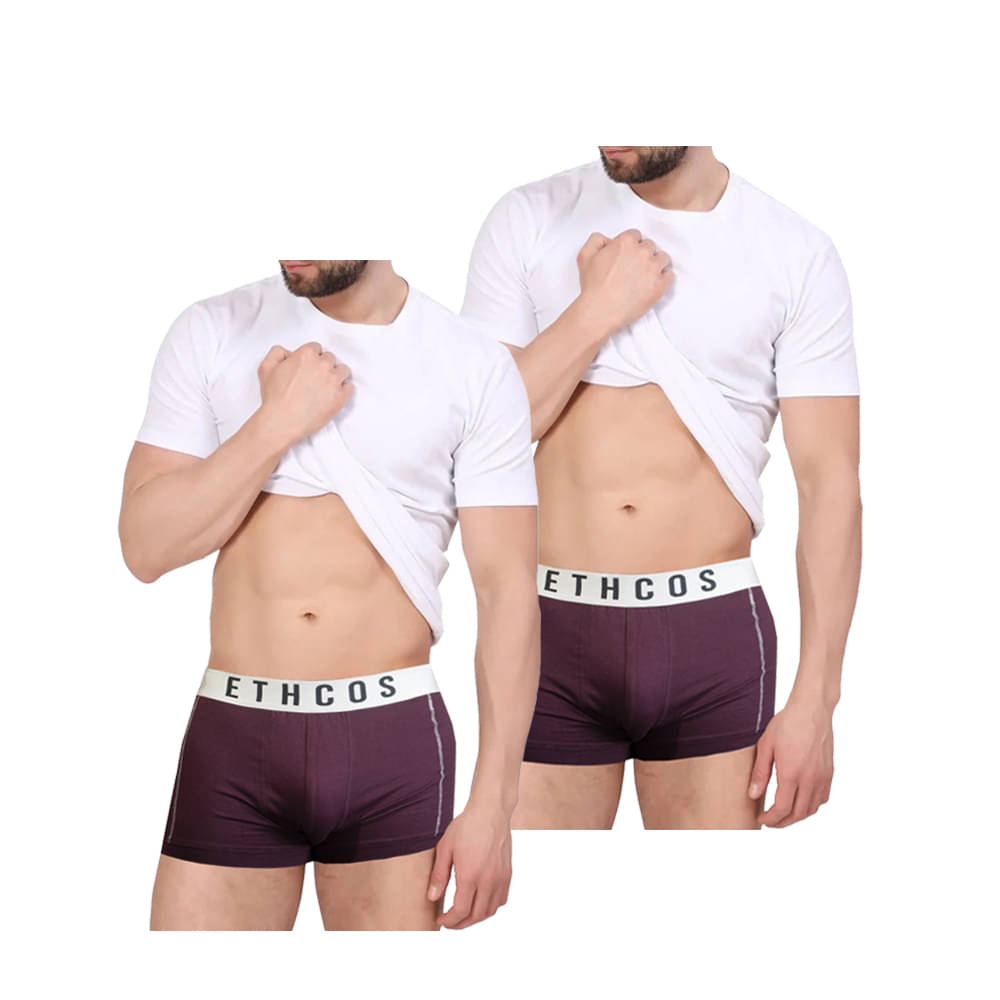 ETHCOS Pack of 2 Modal Trunks For Men's ( Maroon ) ETHCOS Pack of 2 Modal Trunks For Men's ( Maroon )