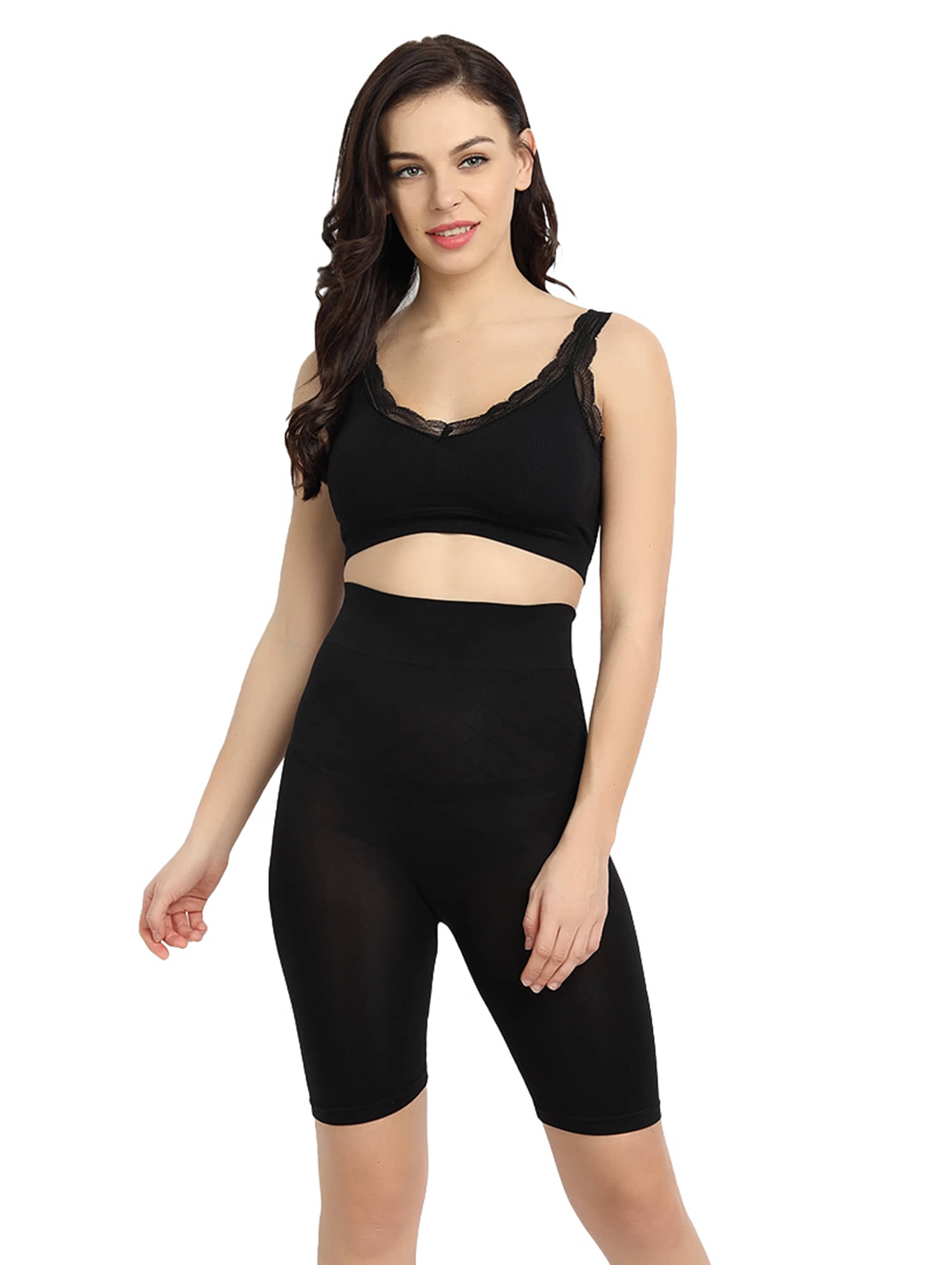Flenzy Pack of 1 Cotton Women's Thigh Compressor ( Black ) - Shapewear | Buy online on ZillyBuy