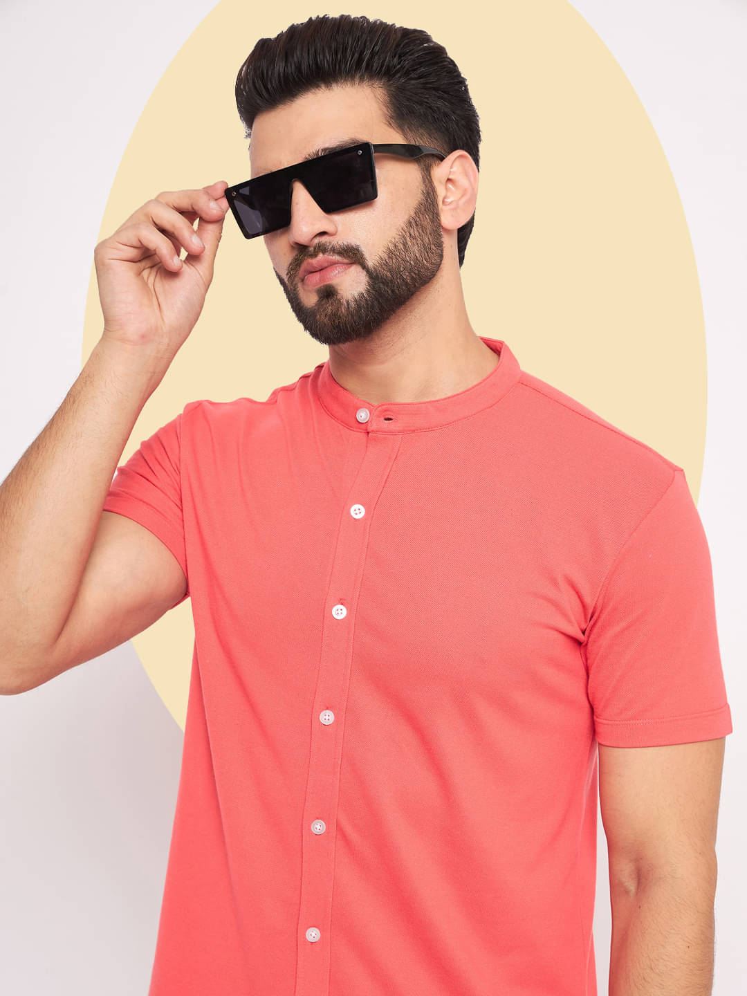     			GET GOLF Cotton Blend Regular Fit Solids Half Sleeves Men's Casual Shirt - Orange ( Pack of 1 )