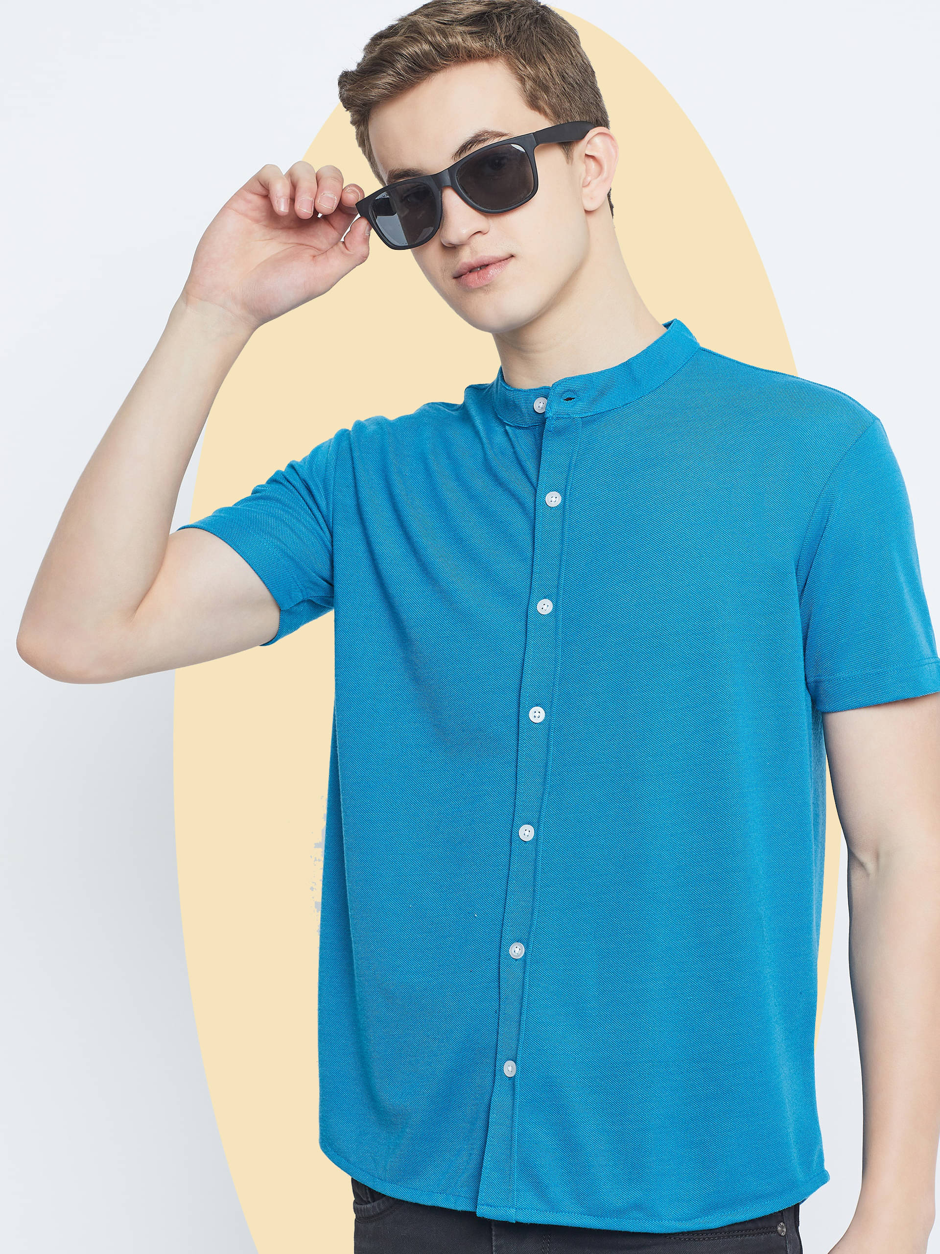 GET GOLF Cotton Blend Regular Fit Solids Half Sleeves Men's Casual Shirt - Blue ( Pack of 1 )     			GET GOLF Cotton Blend Regular Fit Solids Half Sleeves Men's Casual Shirt - Blue ( Pack of 1 )