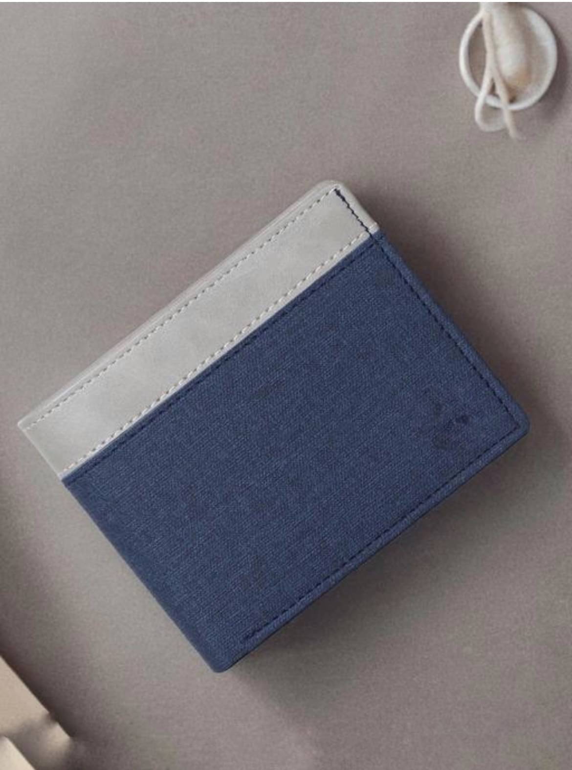 HABIBI Faux Leather Striped Men's Two Fold Wallet With 4 Slots For Card ( Blue , Pack of 1 ) HABIBI Faux Leather Striped Men's Two Fold Wallet With 4 Slots For Card ( Blue , Pack of 1 )