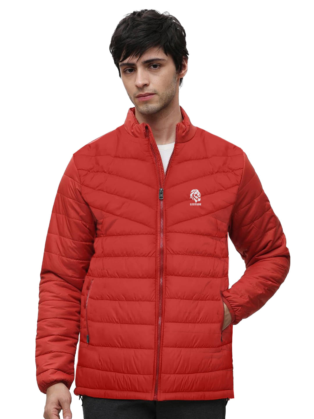 Leotude Polyester Men's Puffer Jacket - Red ( Pack of 1 ) Leotude Polyester Men's Puffer Jacket - Red ( Pack of 1 )