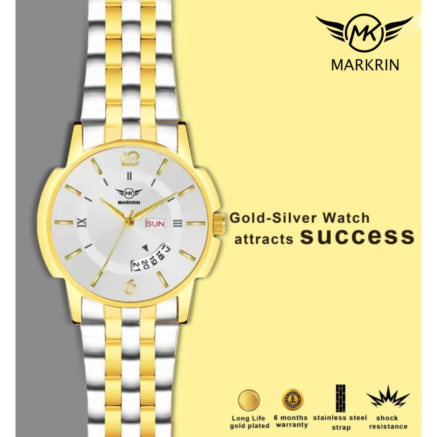 MARKRIN Gold Stainless Steel Analog Men's Watch