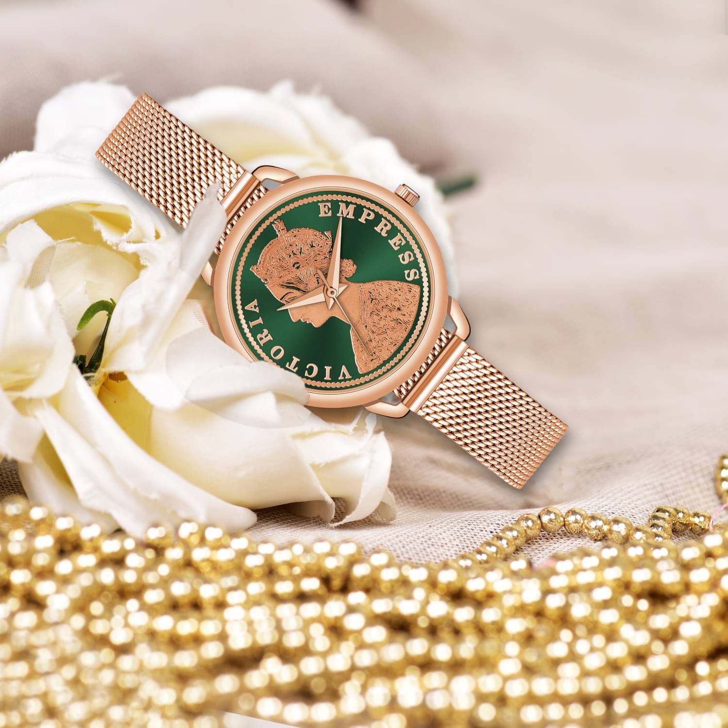     			MARKRIN Rose Gold Brass Analog Womens Watch