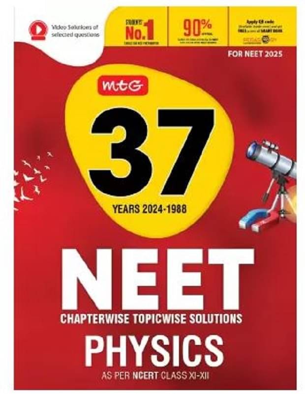    			MTG 37 Years NEET Previous Year Solved Question Papers with NEET PYQ Chapterwise Topicwise Solutions - Physics For NEET 2025 Exam