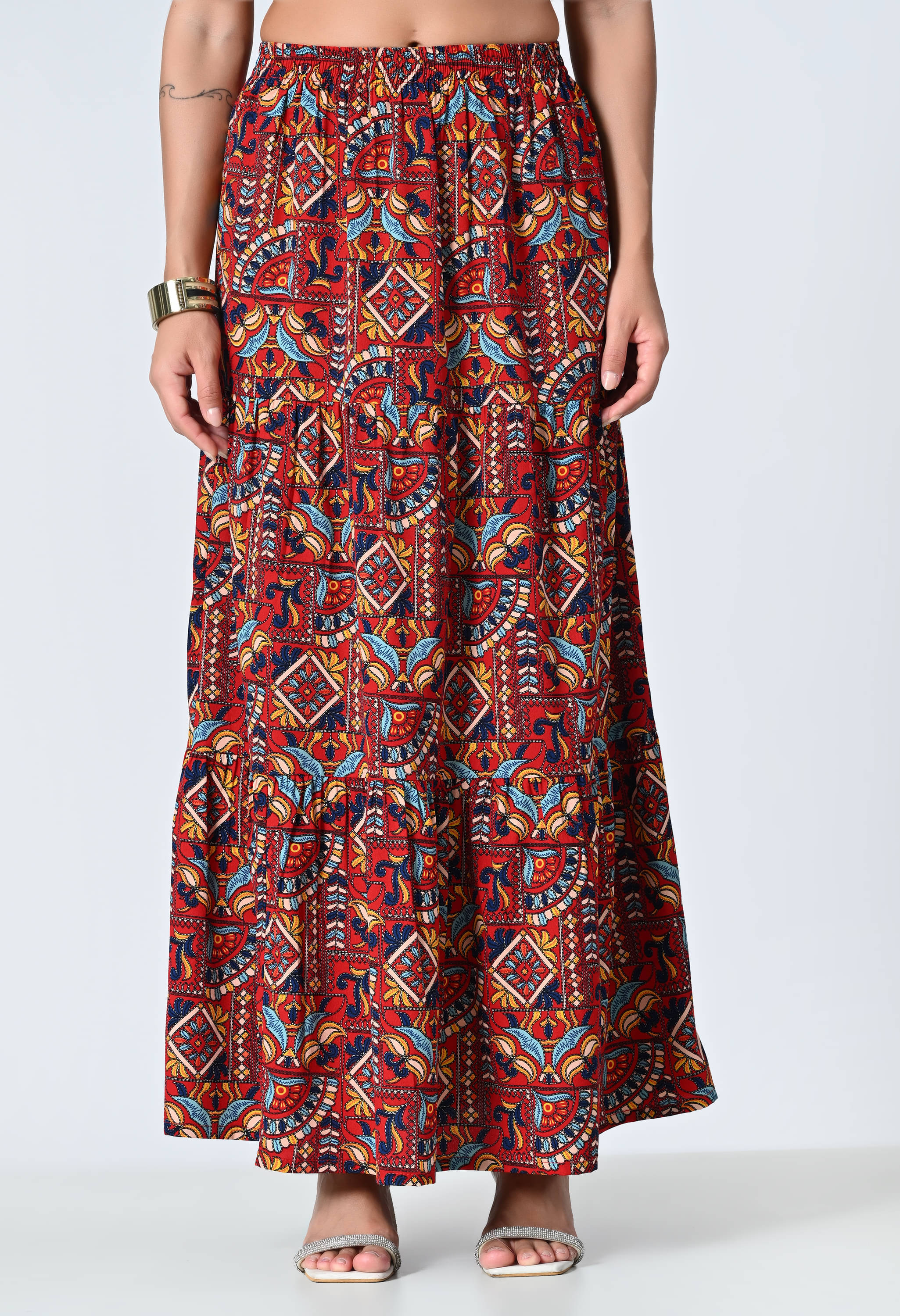 OTIRA Multicolor Crepe Women's Flared Skirt ( Pack of 1 ) OTIRA Multicolor Crepe Women's Flared Skirt ( Pack of 1 )