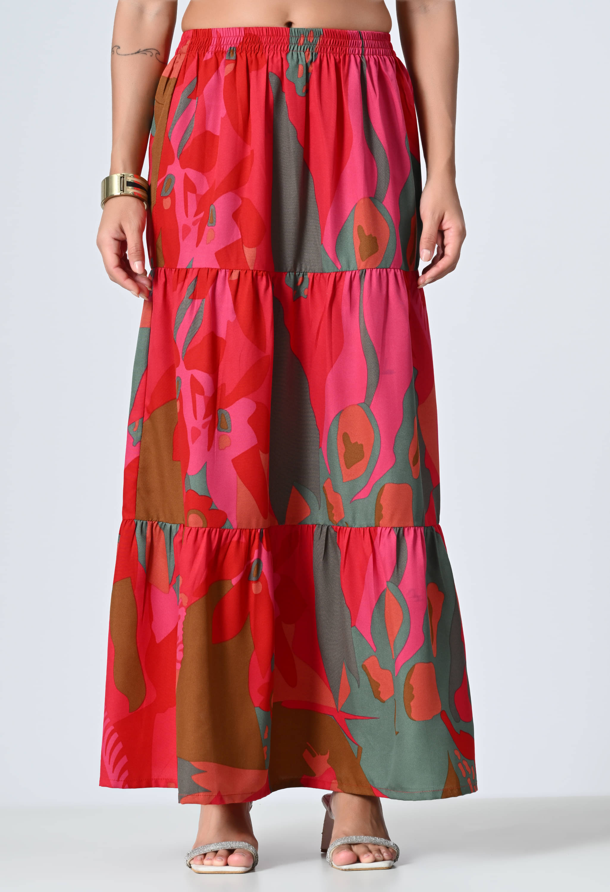 OTIRA Multicolor Crepe Women's Flared Skirt ( Pack of 1 ) OTIRA Multicolor Crepe Women's Flared Skirt ( Pack of 1 )