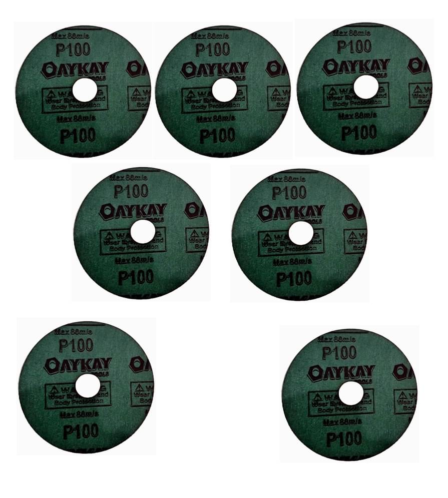 OayKay Tools Fiber Disc 125mm 5 inch 100 Grit 7pcs Professional Quality OayKay Tools Fiber Disc 125mm 5 inch 100 Grit 7pcs Professional Quality