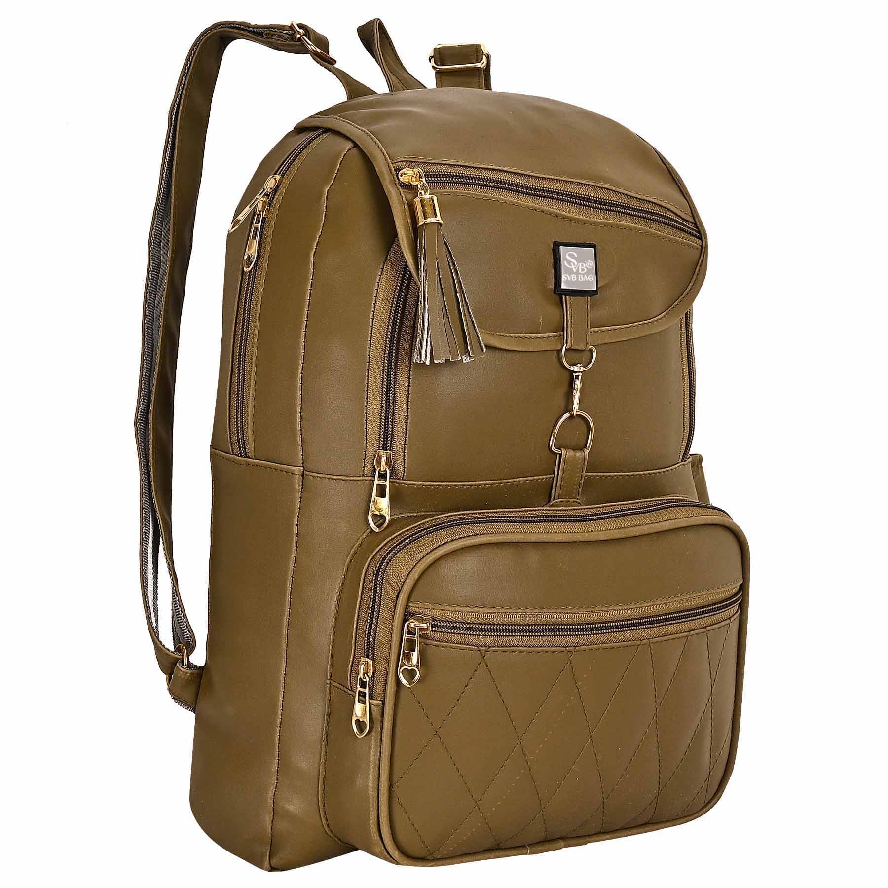     			SVB BAG 30 Ltrs Leather Backpack *For Girls ( Brown )