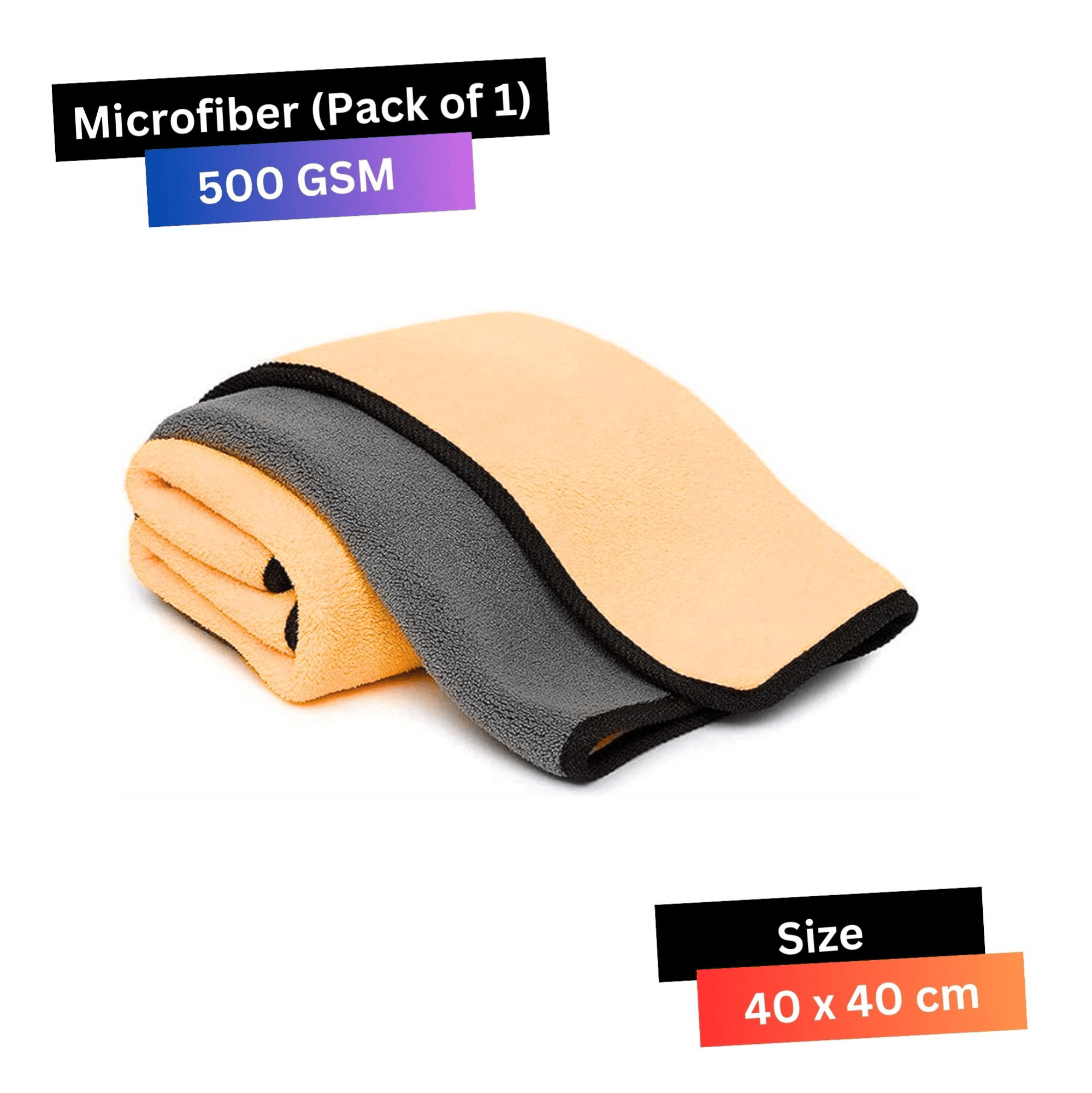 Samarth Orange 500 GSM Microfiber Cloth For Automobile ( Pack of 1 )