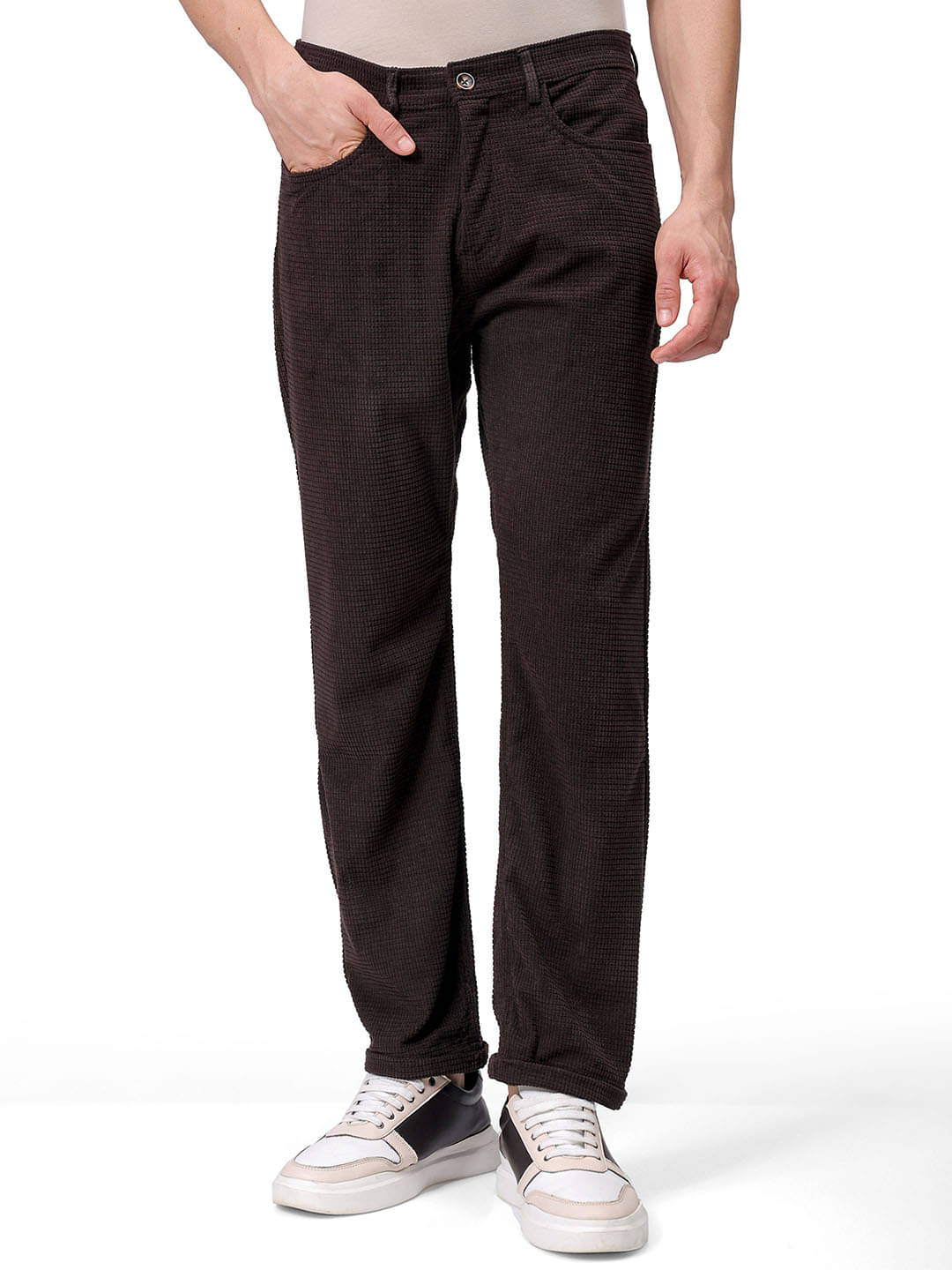     			The Indian Garage Co. Regular Flat Men's Chinos - Brown ( Pack of 1 )
