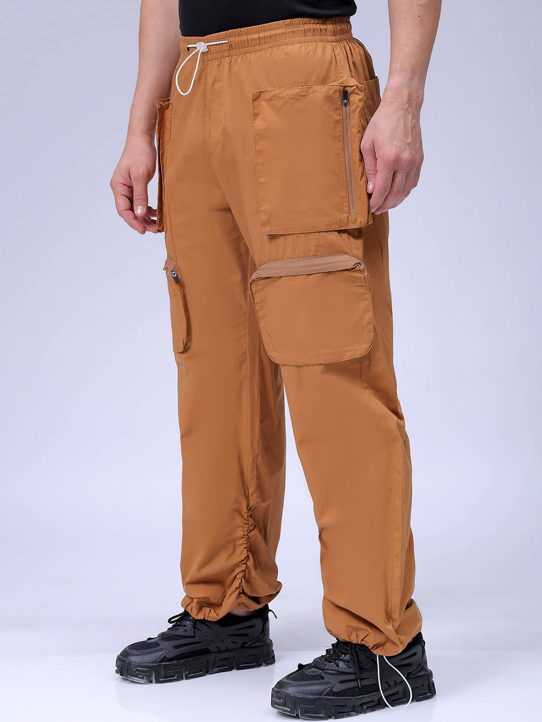     			The Indian Garage Co. Relax Flat Men's Cargos - Mustard ( Pack of 1 )