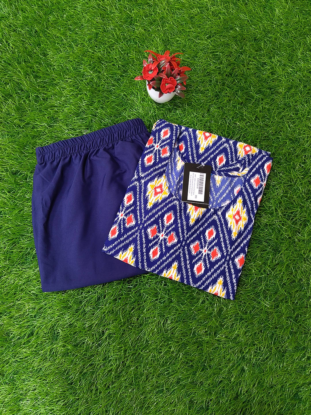 1 Stop Fashion Crepe Printed Kurti With Pants Women's Stitched Salwar Suit - Navy Blue ( Pack of 1 ) 1 Stop Fashion Crepe Printed Kurti With Pants Women's Stitched Salwar Suit - Navy Blue ( Pack of 1 )
