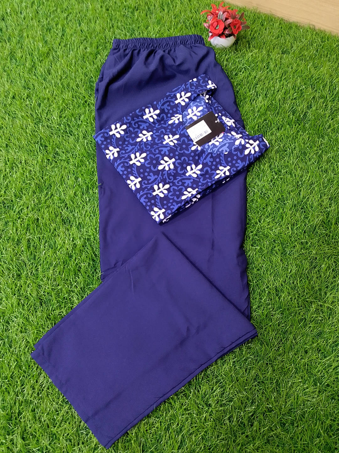     			1 Stop Fashion Crepe Printed Kurti With Pants Women's Stitched Salwar Suit - Blue ( Pack of 1 )