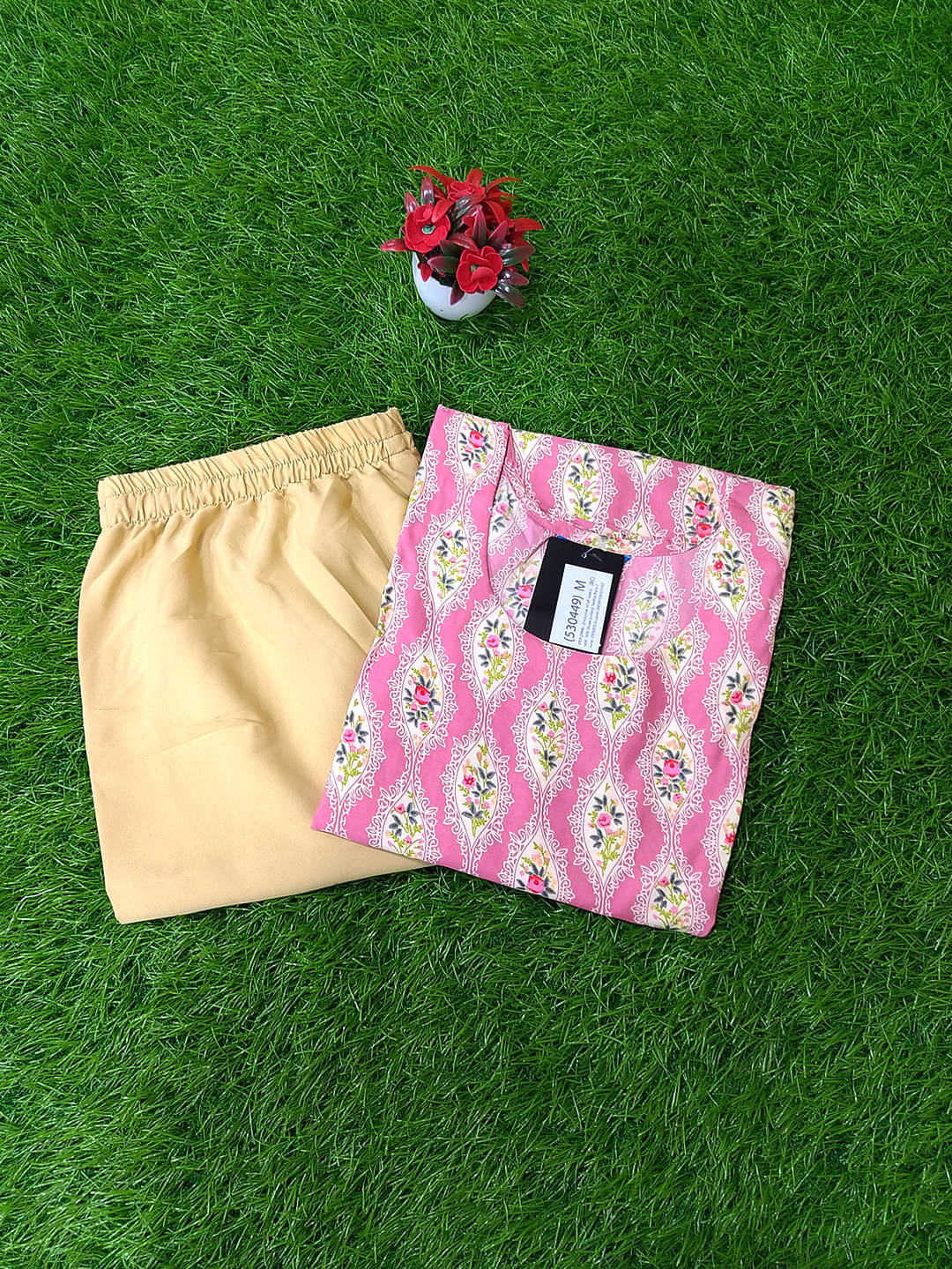 1 Stop Fashion Crepe Printed Kurti With Pants Women's Stitched Salwar Suit - Peach ( Pack of 1 )     			1 Stop Fashion Crepe Printed Kurti With Pants Women's Stitched Salwar Suit - Peach ( Pack of 1 )