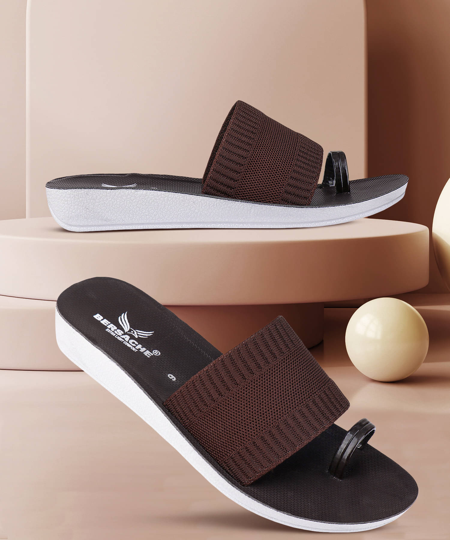     			Bersache Brown Women's Flip Flop