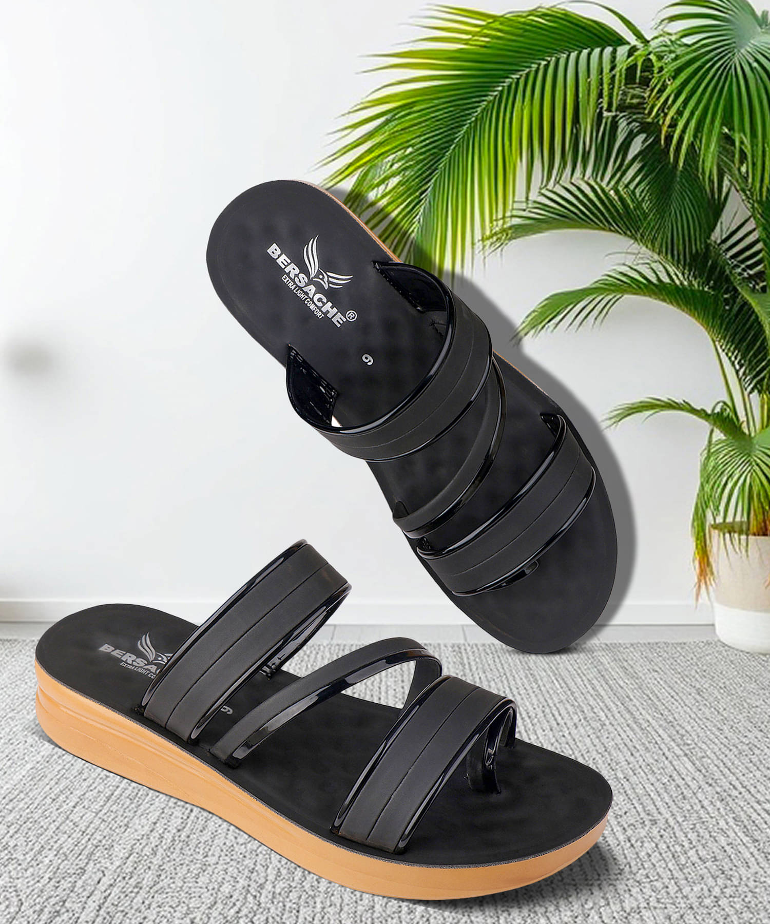     			Bersache Charcoal Women's Flip Flop