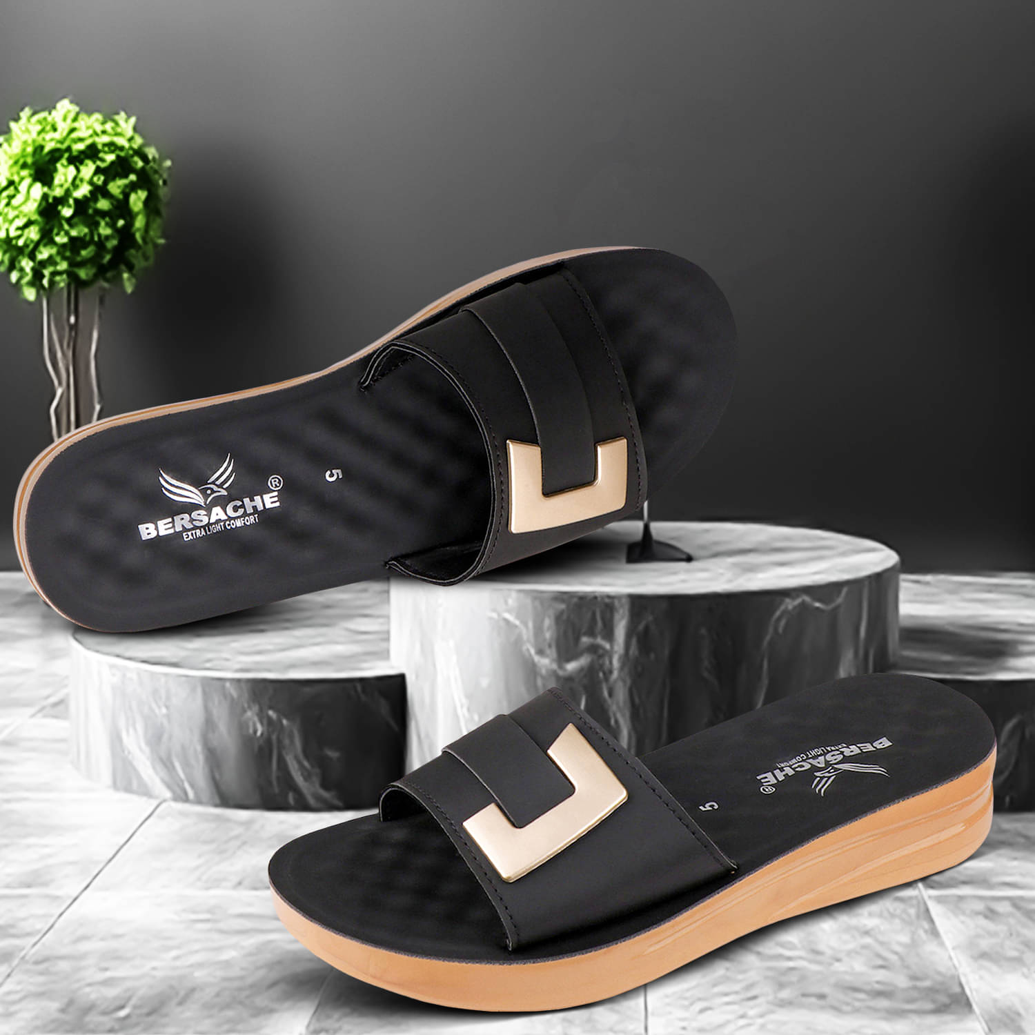     			Bersache Charcoal Women's Slide