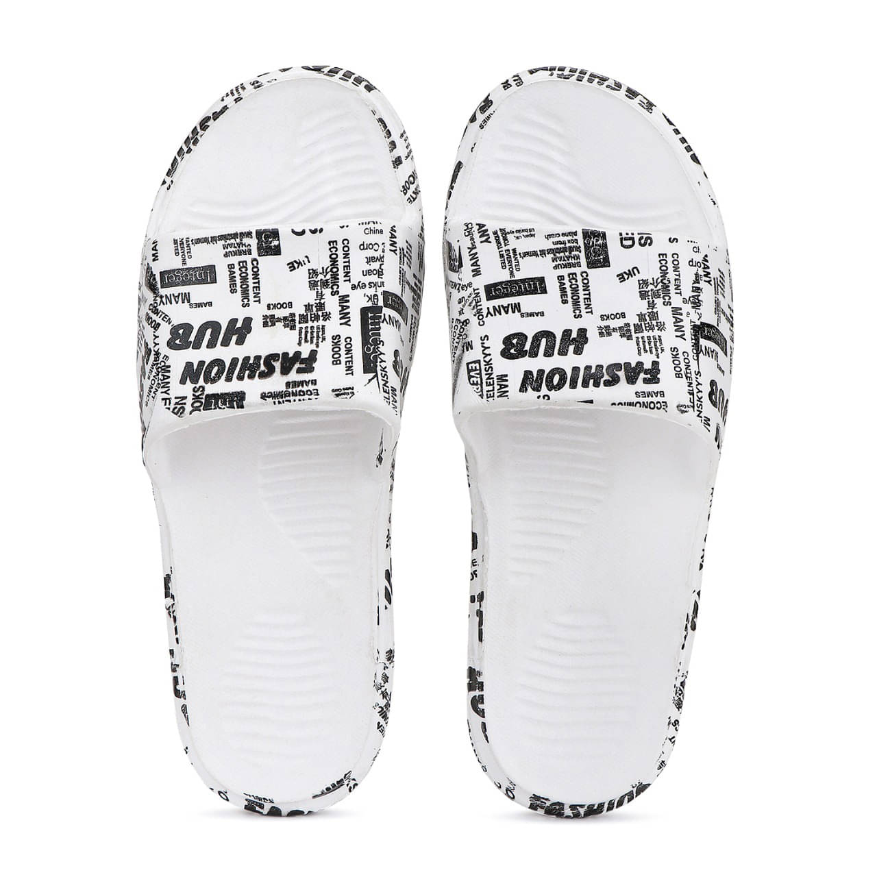     			Bersache White Men's Slide Flip Flop