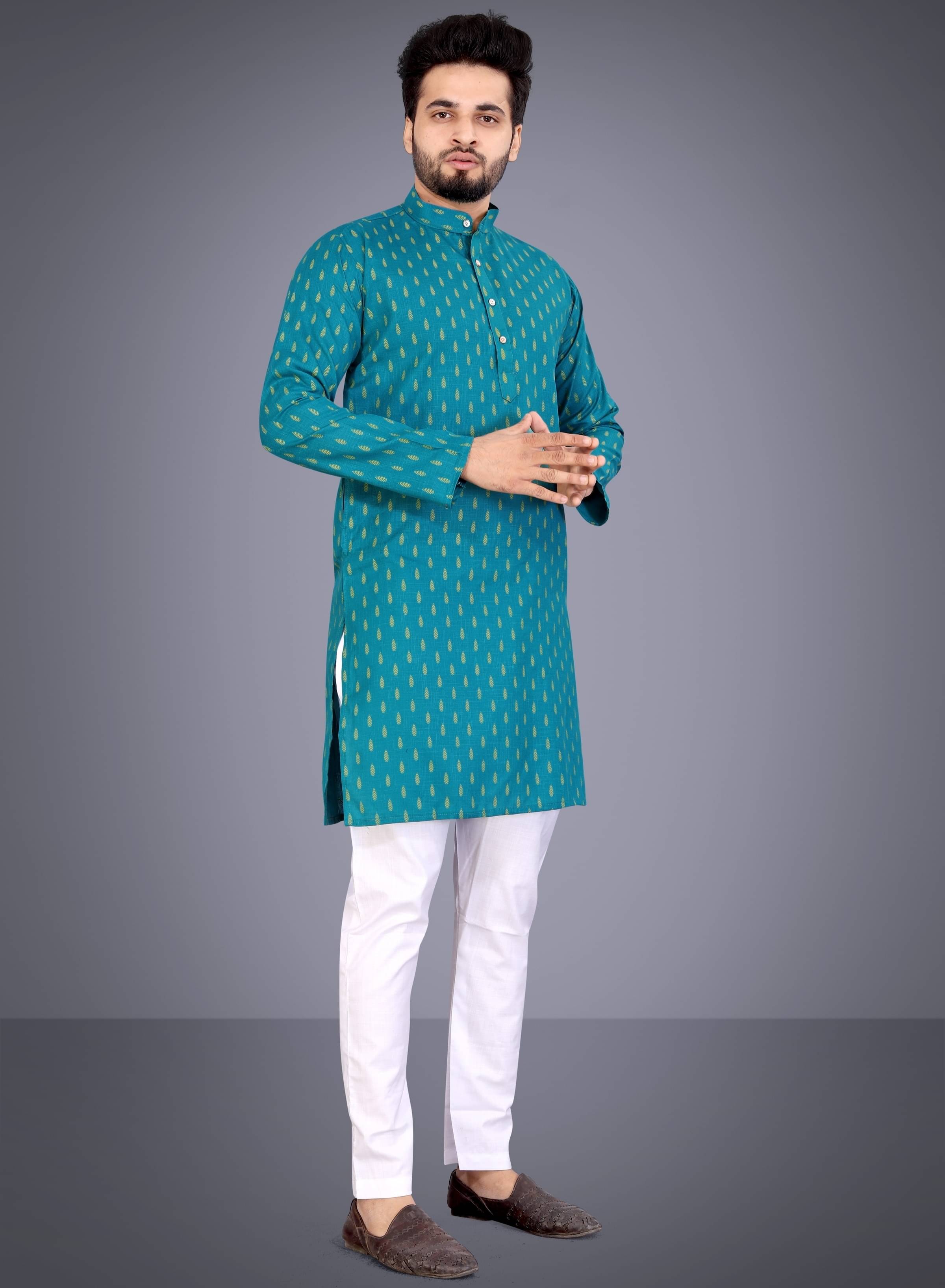 Nofilter Blue Cotton Blend Men's Regular Kurta ( Pack of 1 ) Nofilter Blue Cotton Blend Men's Regular Kurta ( Pack of 1 )