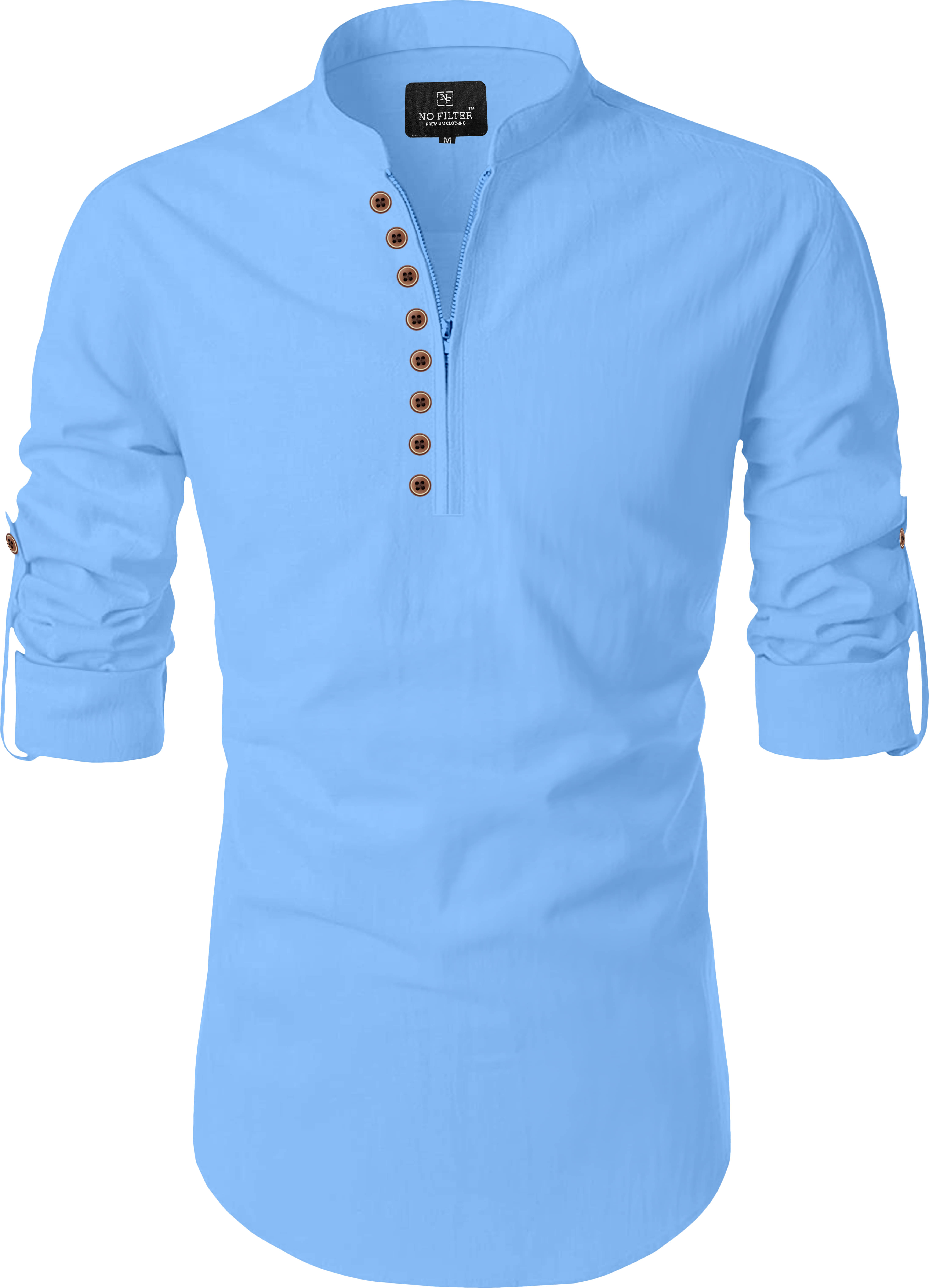     			Nofilter Light Blue Cotton Men's Regular Kurta ( Pack of 1 )