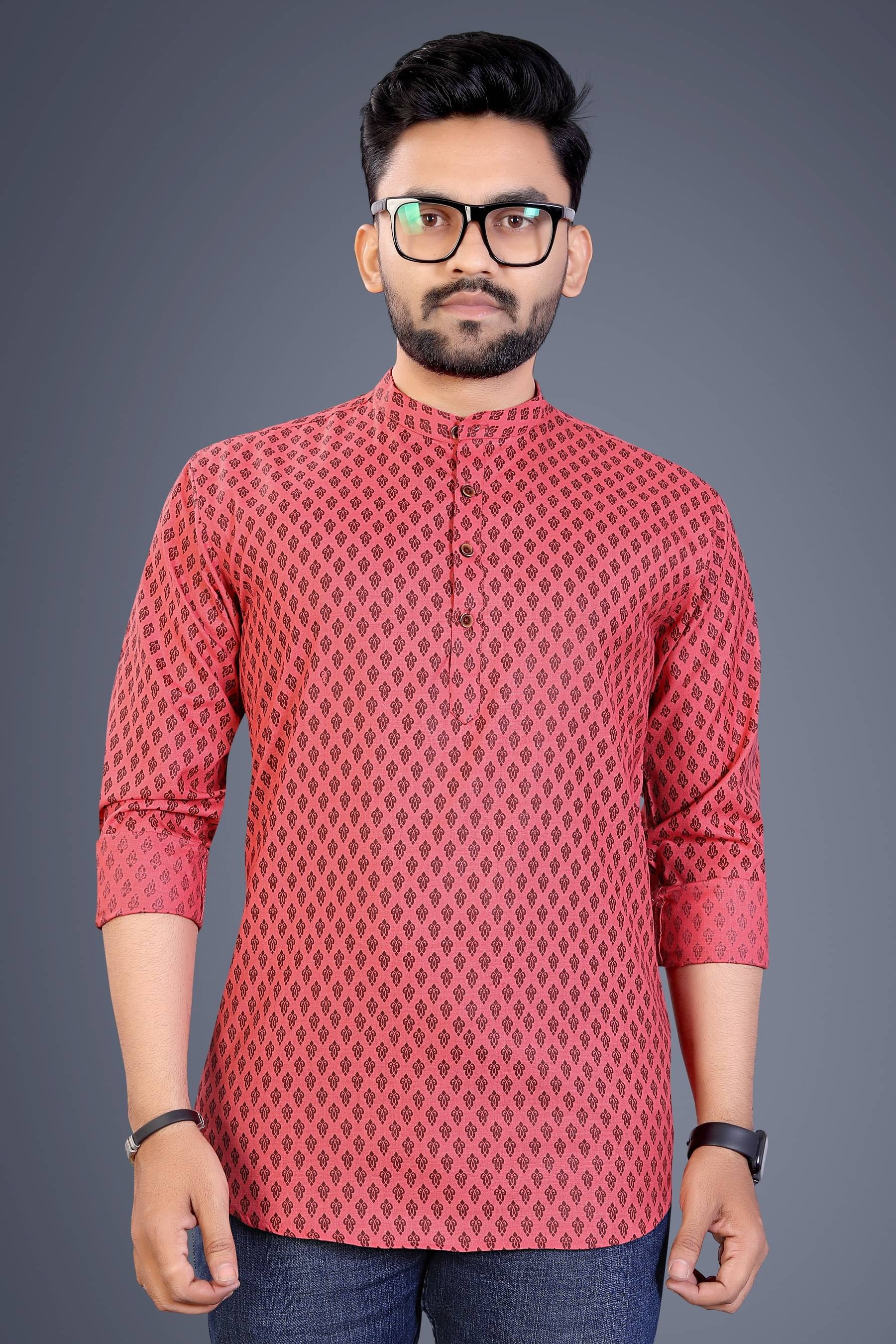 Nofilter Pink Cotton Blend Men's Regular Kurta ( Pack of 1 ) Nofilter Pink Cotton Blend Men's Regular Kurta ( Pack of 1 )