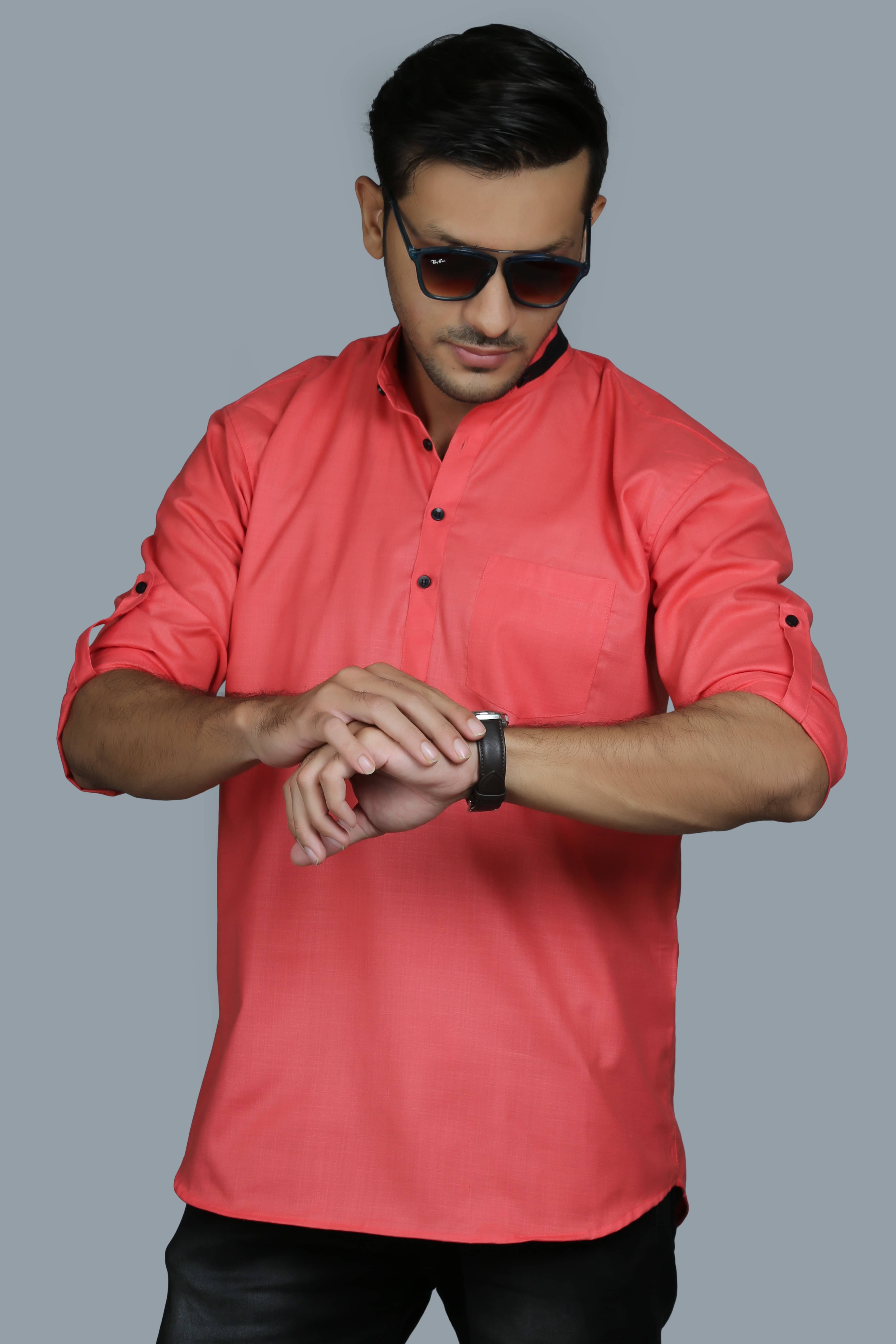 Nofilter Pink Cotton Men's Regular Kurta ( Pack of 1 )     			Nofilter Pink Cotton Men's Regular Kurta ( Pack of 1 )