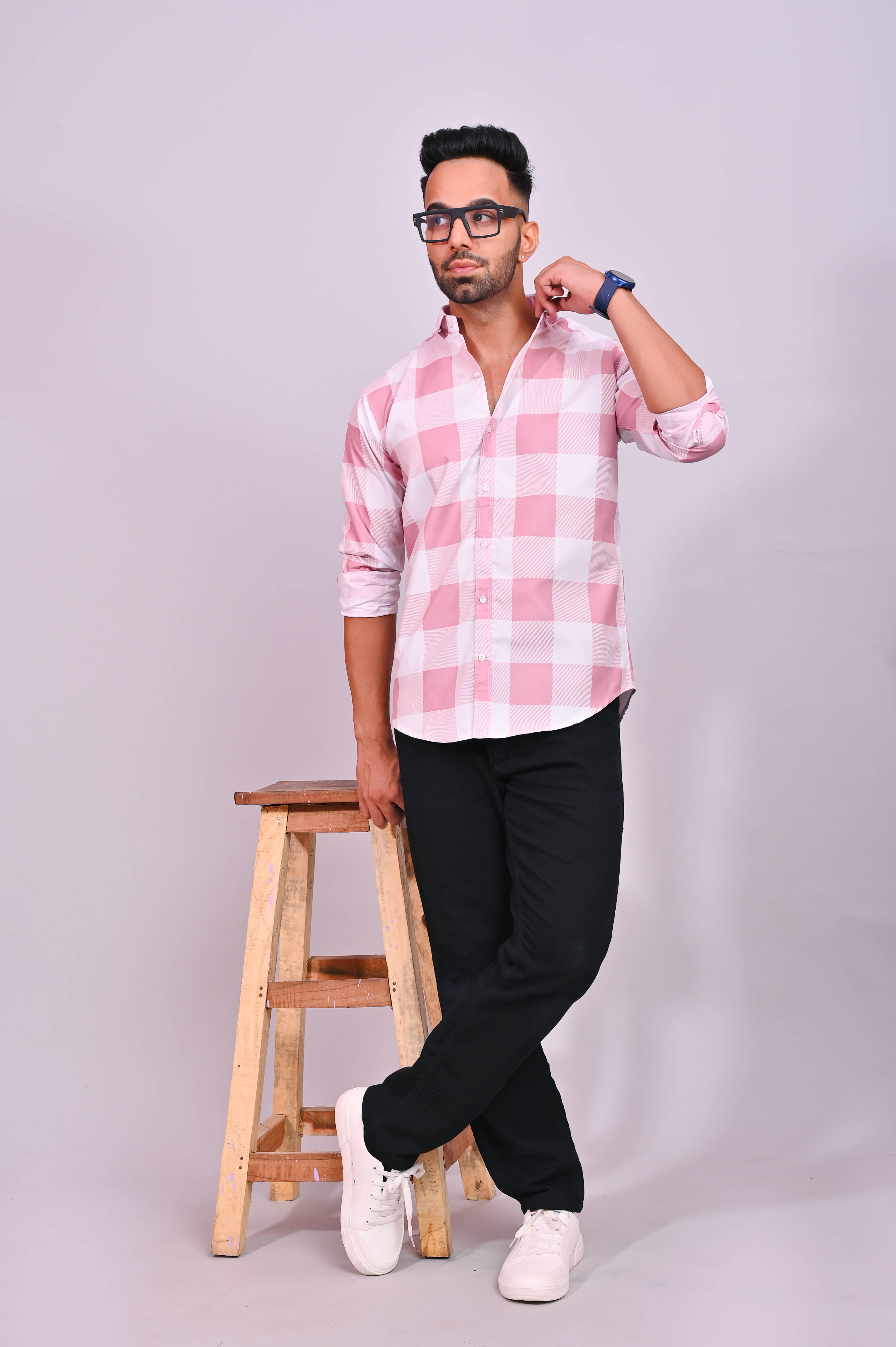 S-LINE 100% Cotton Slim Fit Checks Full Sleeves Men's Casual Shirt - Pink ( Pack of 1 ) S-LINE 100% Cotton Slim Fit Checks Full Sleeves Men's Casual Shirt - Pink ( Pack of 1 )