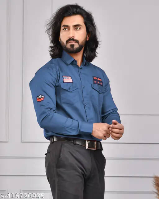 S-LINE 100% Cotton Slim Fit Self Design Full Sleeves Men's Casual Shirt - Blue ( Pack of 1 ) S-LINE 100% Cotton Slim Fit Self Design Full Sleeves Men's Casual Shirt - Blue ( Pack of 1 )